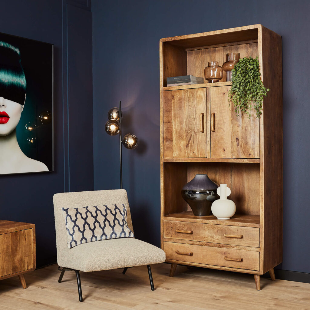 Boekenkast Omaha Naturel Mangohout 90 cm - Starfurn