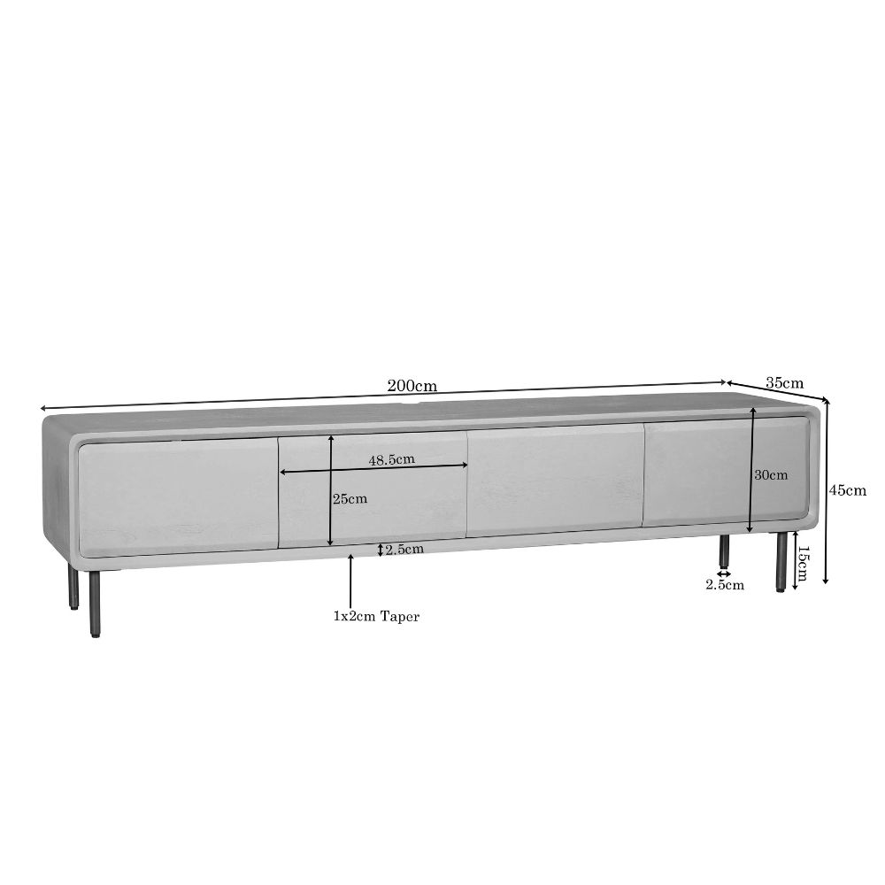 Schwebendes TV-Möbel Allure Sand Mangoholz 200 cm - Starfurn