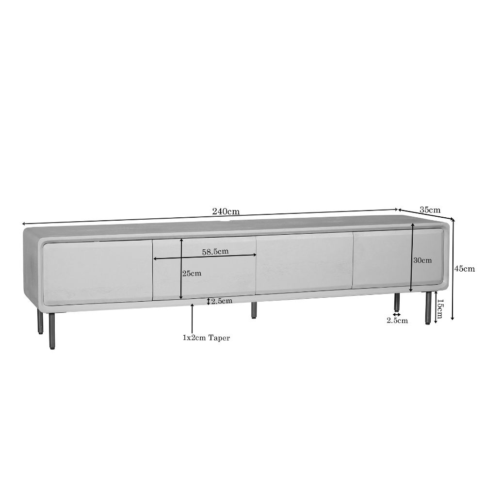 Schwebendes TV-Möbel Allure Sand Mangoholz 240 cm - Starfurn