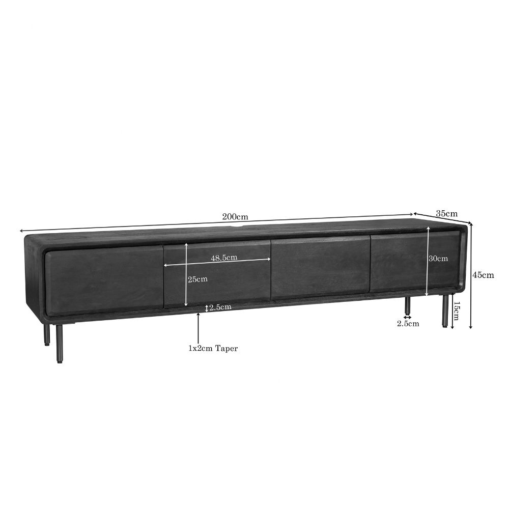 Schwebendes TV-Möbel Allure Braun Mangoholz 200 cm - Starfurn
