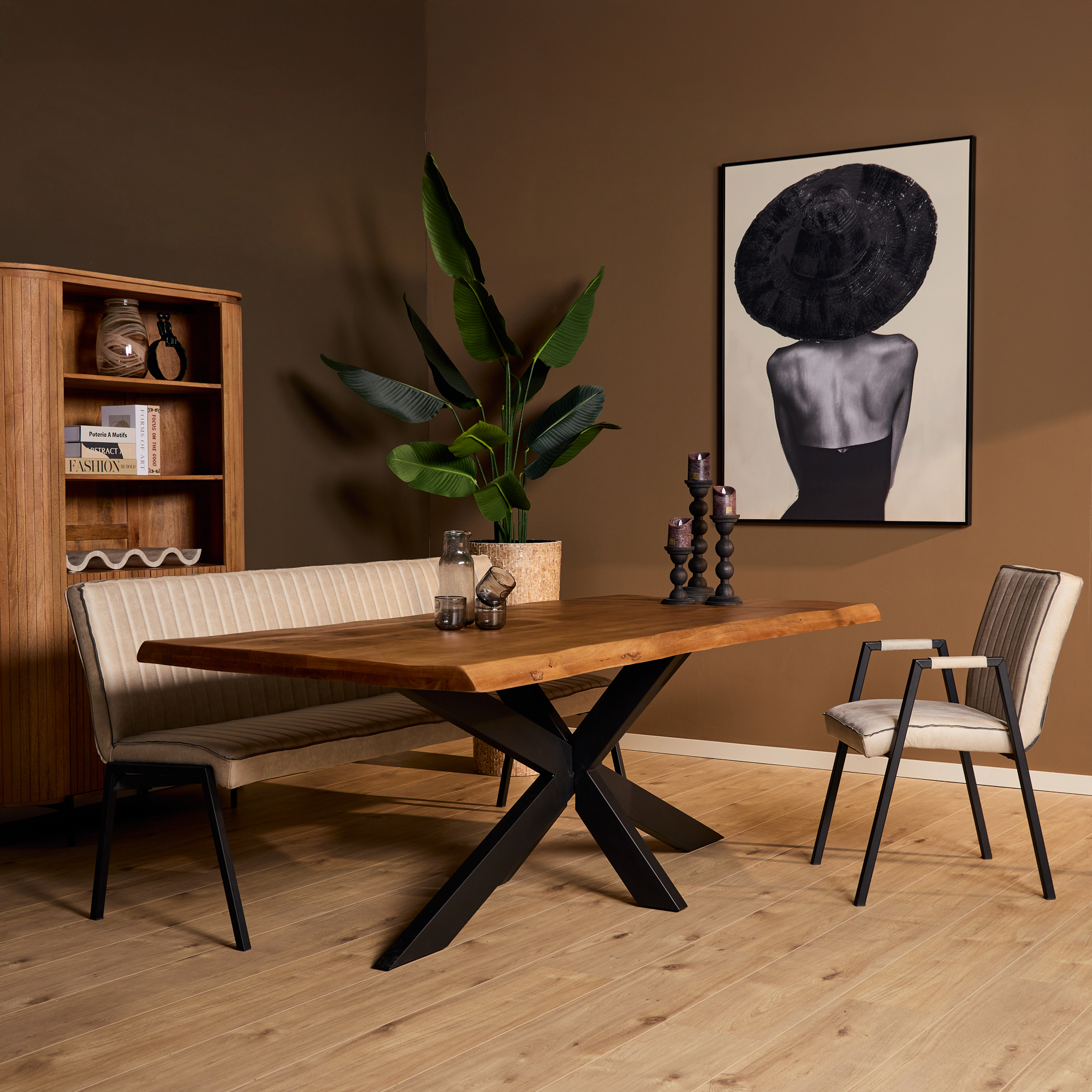 Baumstammtisch Boston Natur Mangoholz 240 cm - Starfurn
