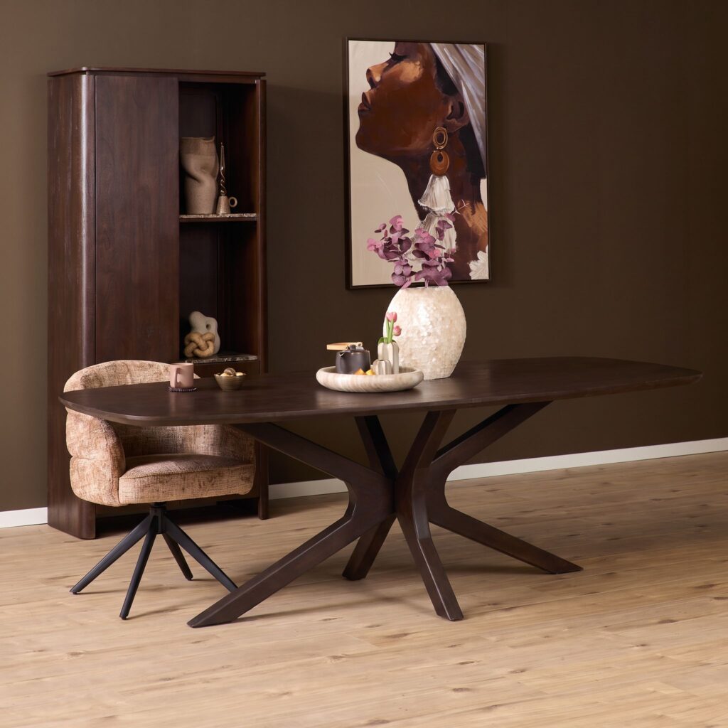 Dänischer ovaler Esstisch Milo Braun Mangoholz 210 cm - Starfurn