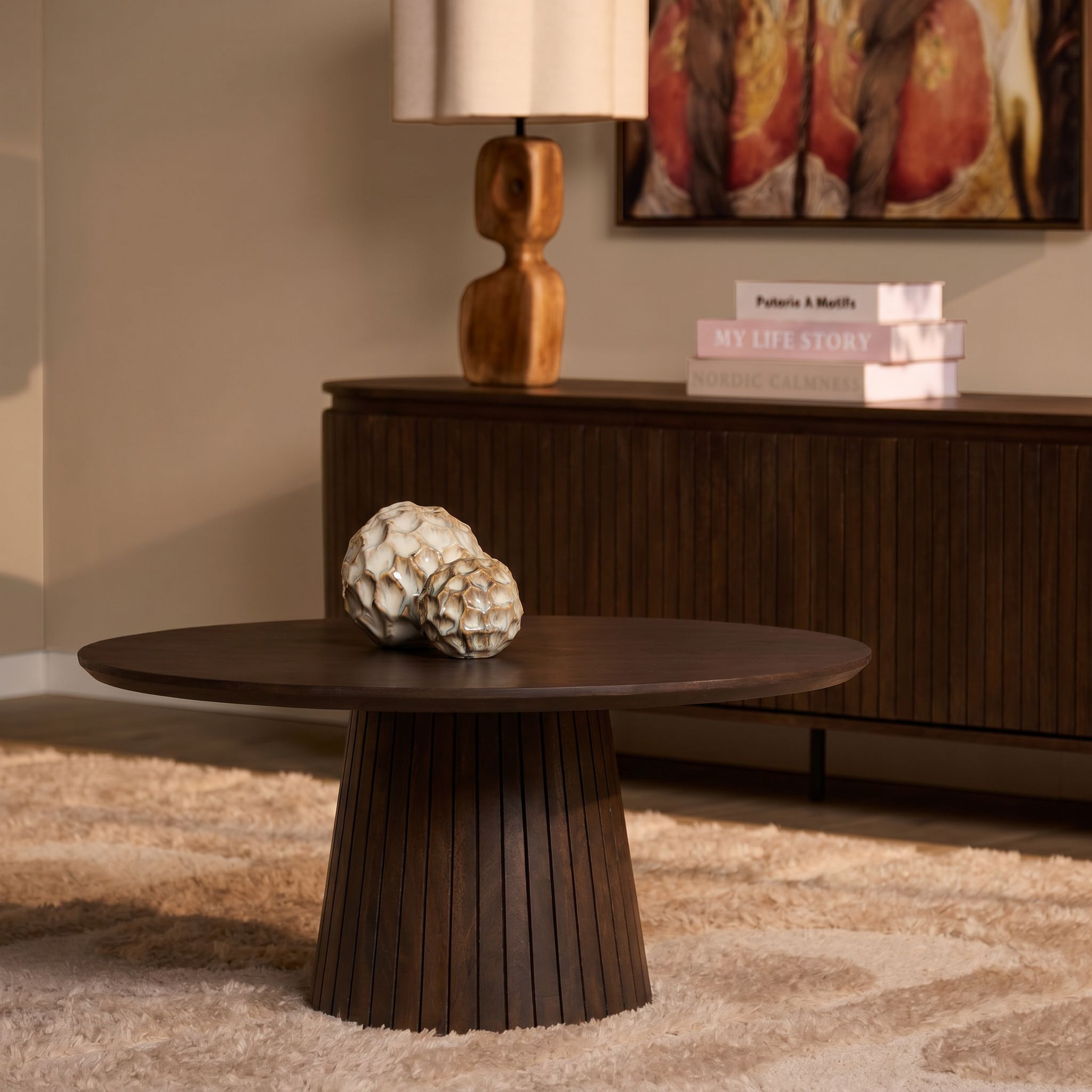 Salontafel Solana Bruin Mangohout 80 cm - Starfurn