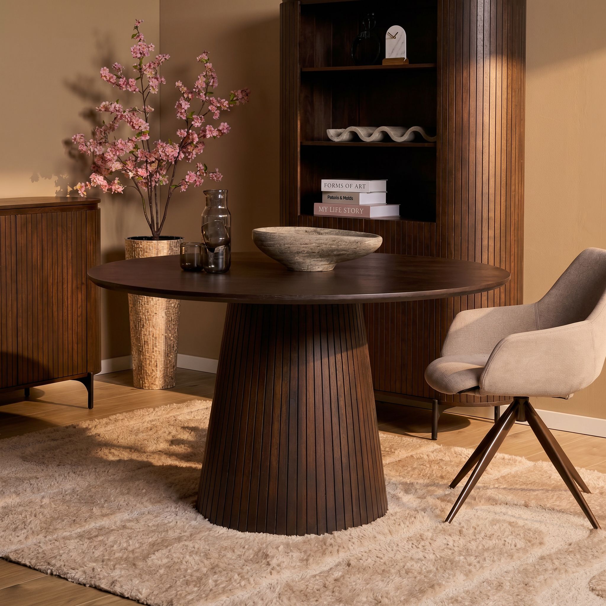 Ronde eettafel Solana Bruin Mangohout 130 cm - Starfurn
