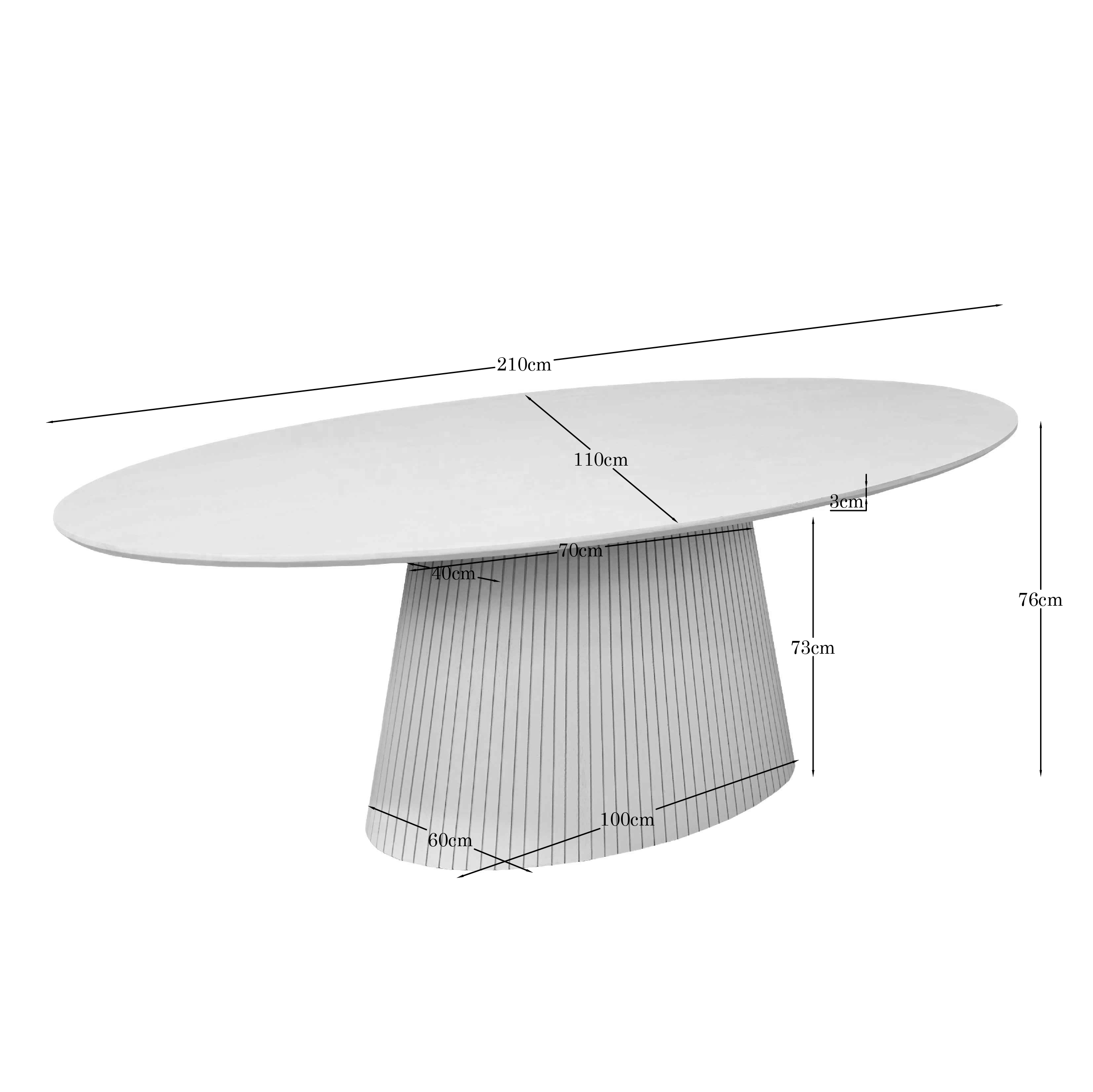 Ovale eettafel Solana Bruin Mangohout 210 cm - Starfurn