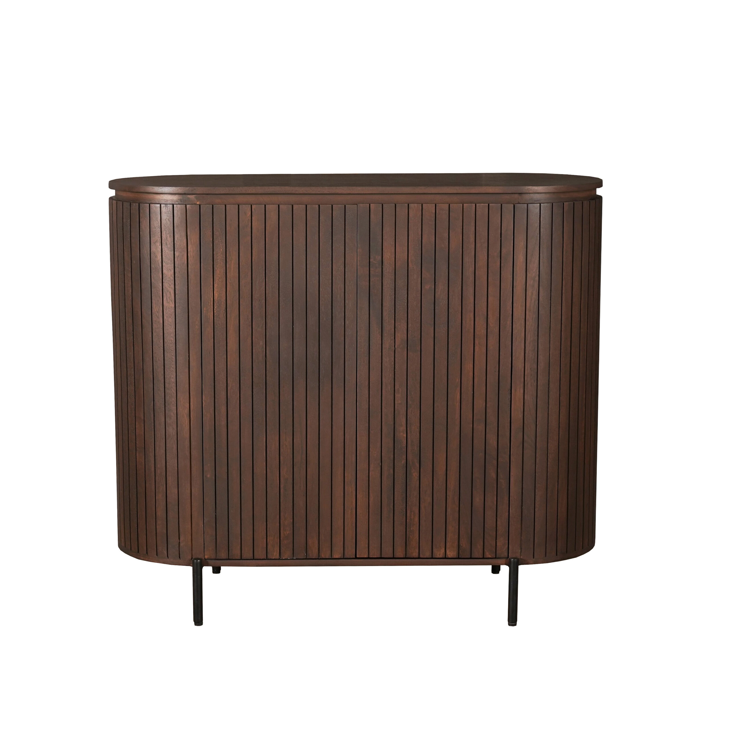 Vitrinenschrank Solana Braun Mangoholz 115 cm - Starfurn