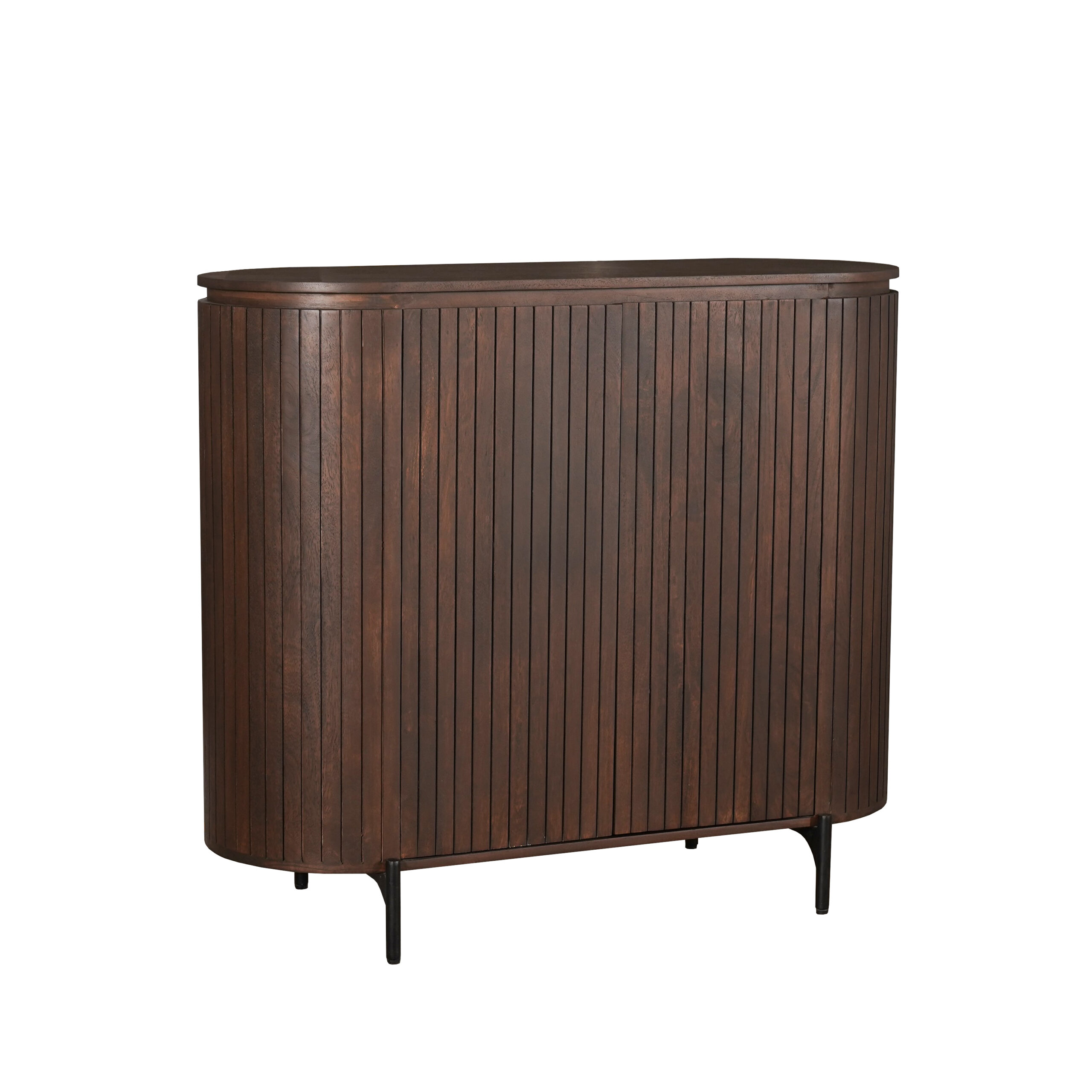 Vitrinenschrank Solana Braun Mangoholz 115 cm - Starfurn