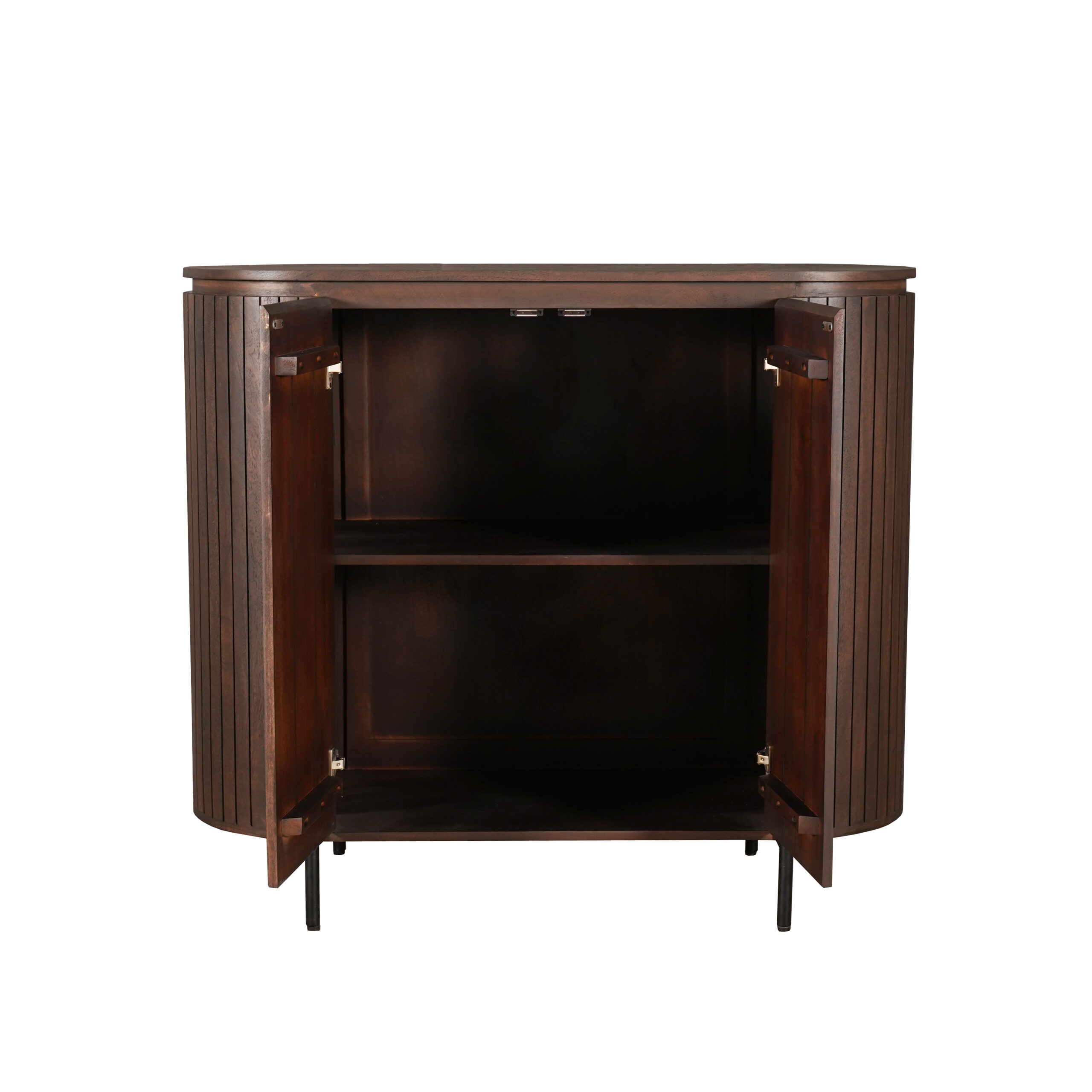 Vitrinenschrank Solana Braun Mangoholz 115 cm - Starfurn