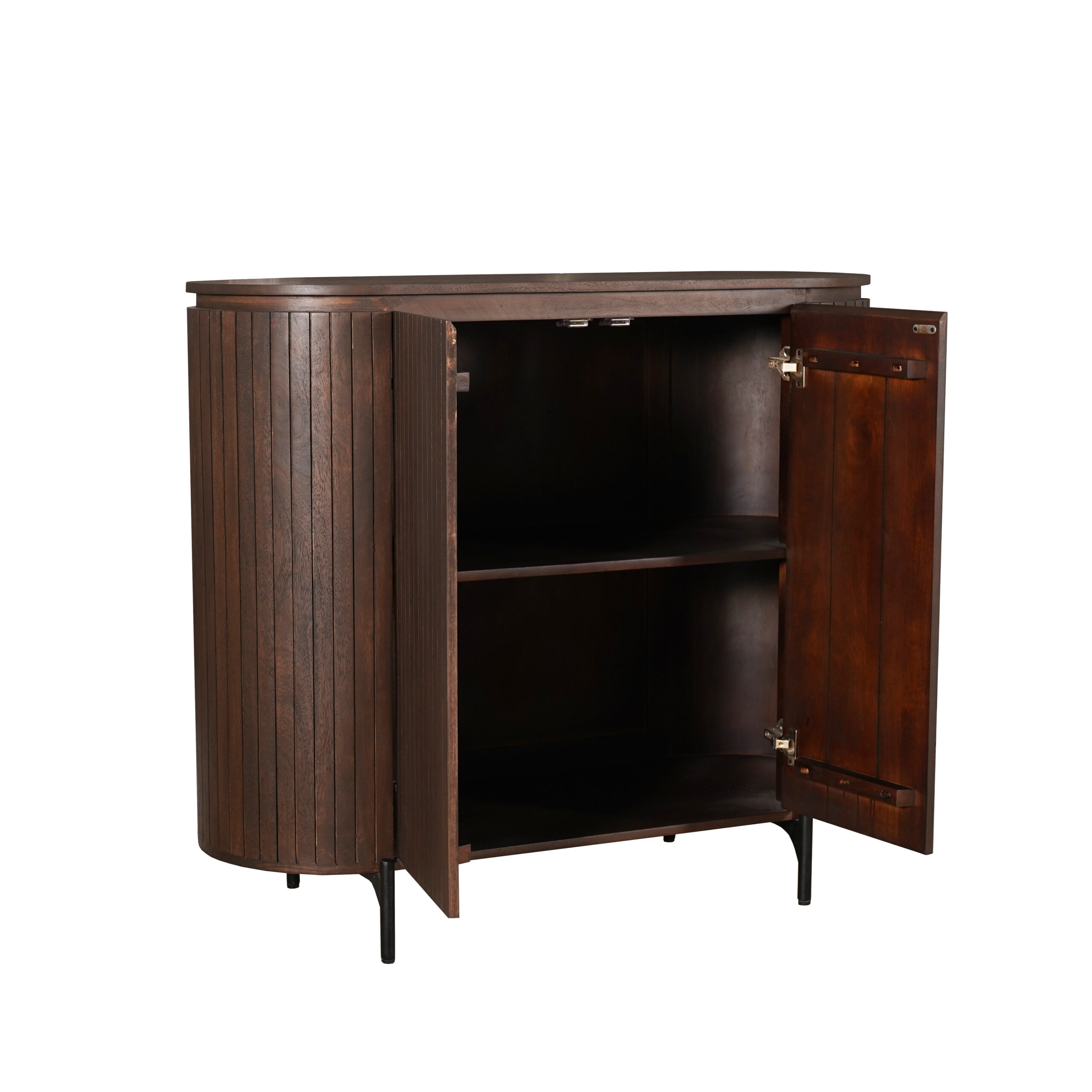 Vitrinenschrank Solana Braun Mangoholz 115 cm - Starfurn