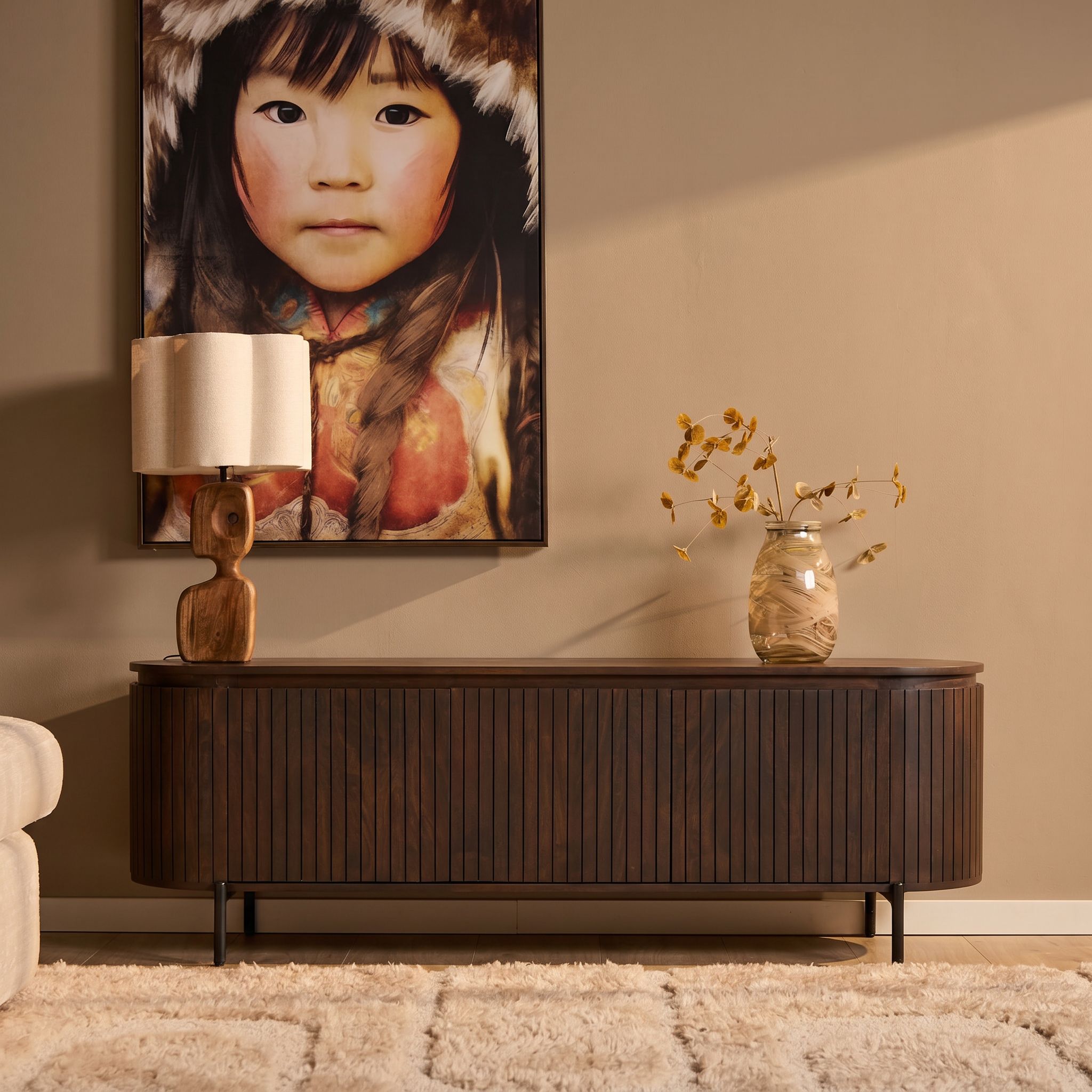 Tv meubel Solana Bruin Mangohout 165 cm - Starfurn