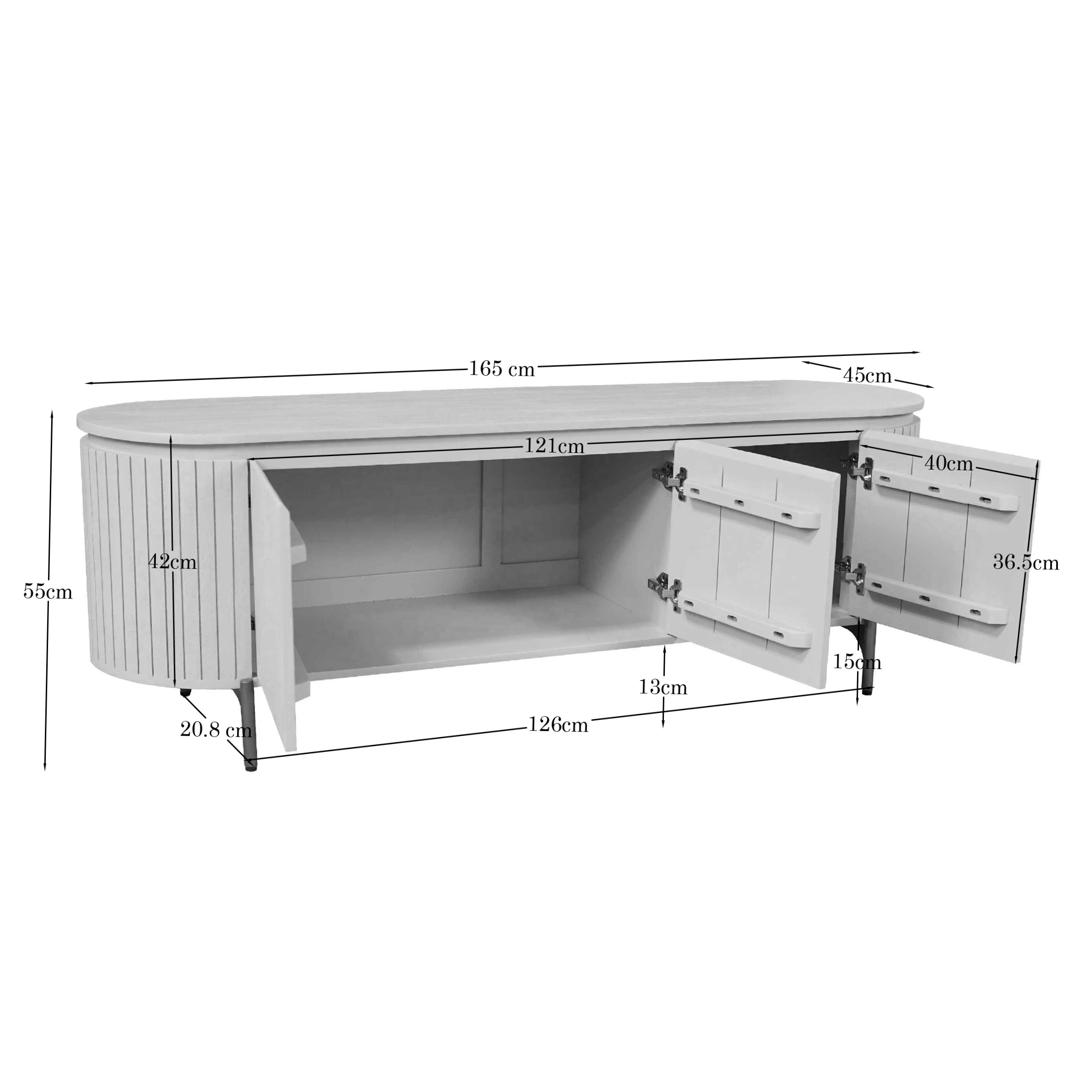 Tv meubel Solana Bruin Mangohout 165 cm - Starfurn