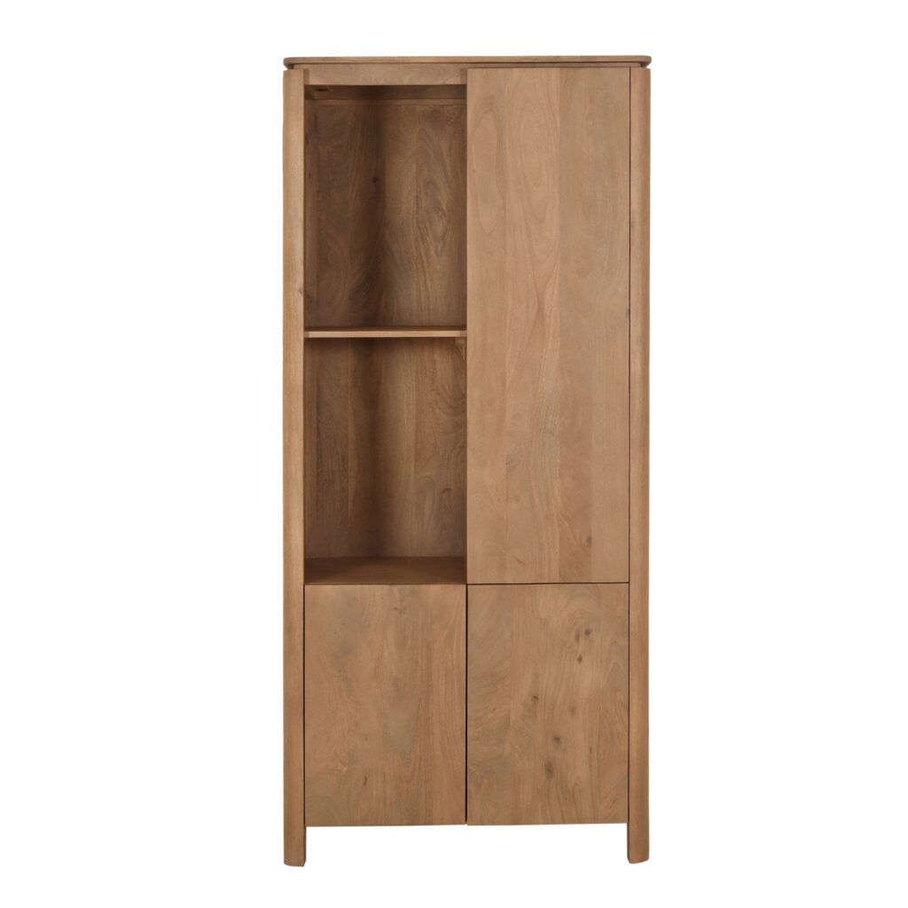 Open Cabinet Left Dallas Natural Mango Wood 90 cm - Starfurn