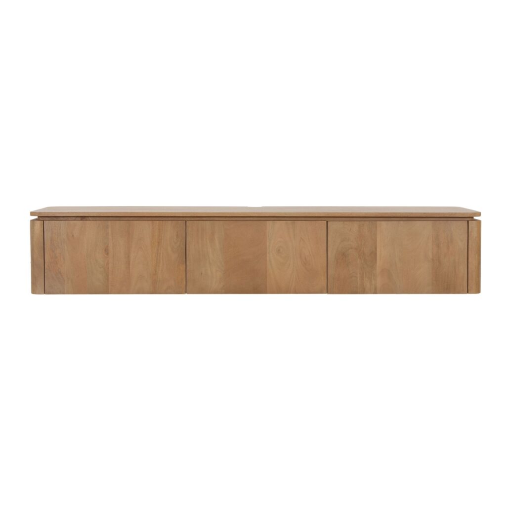 Schwebendes TV-Möbel Dallas Natur Mangoholz 165 cm - Starfurn
