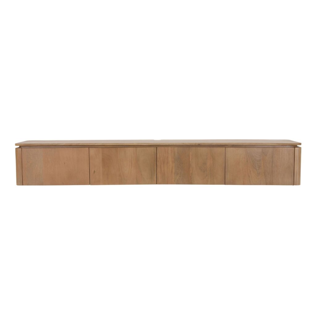Floating TV unit Dallas Natural Mango Wood 210 cm - Starfurn