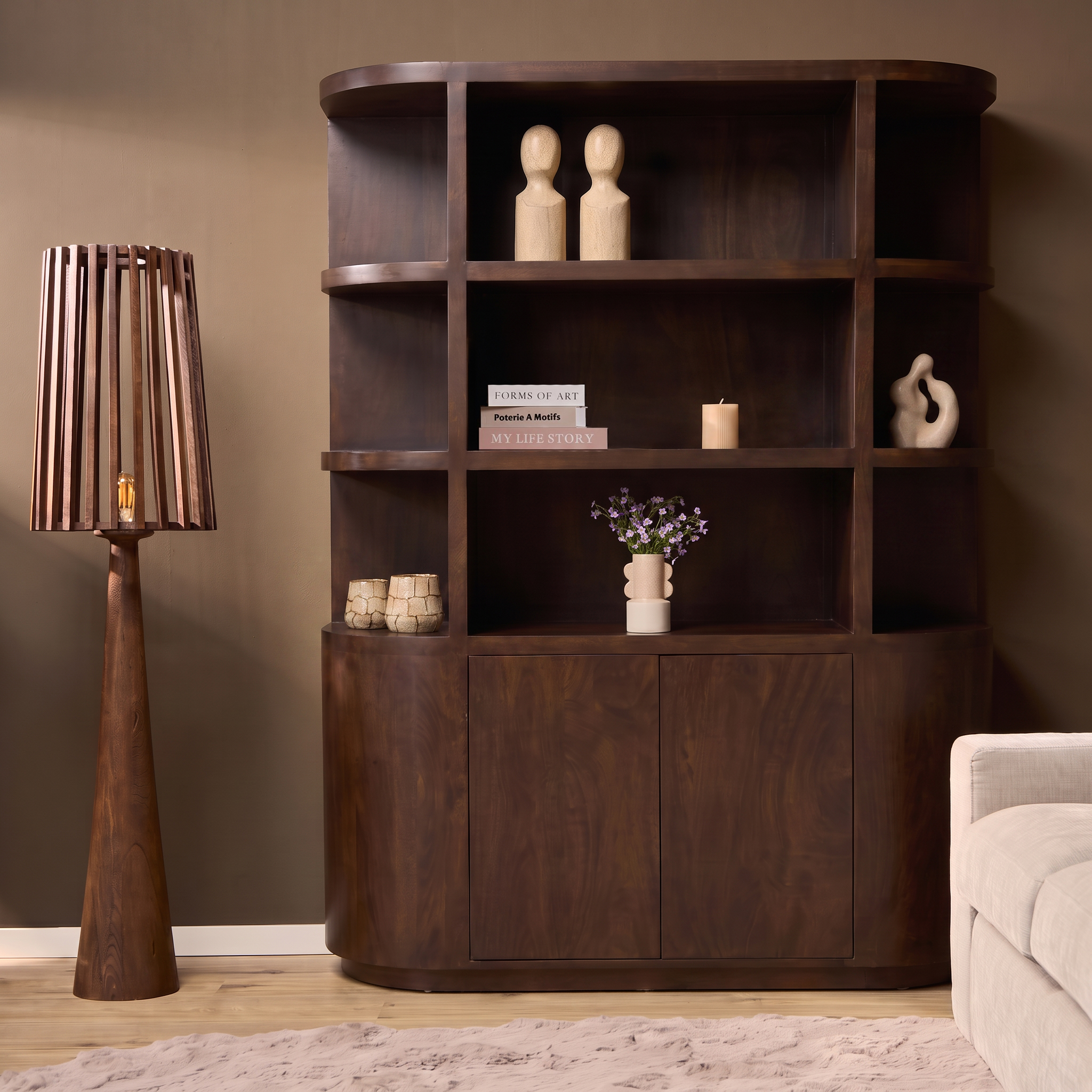 Regalschrank Milo Braun Mangoholz 150 cm - Starfurn