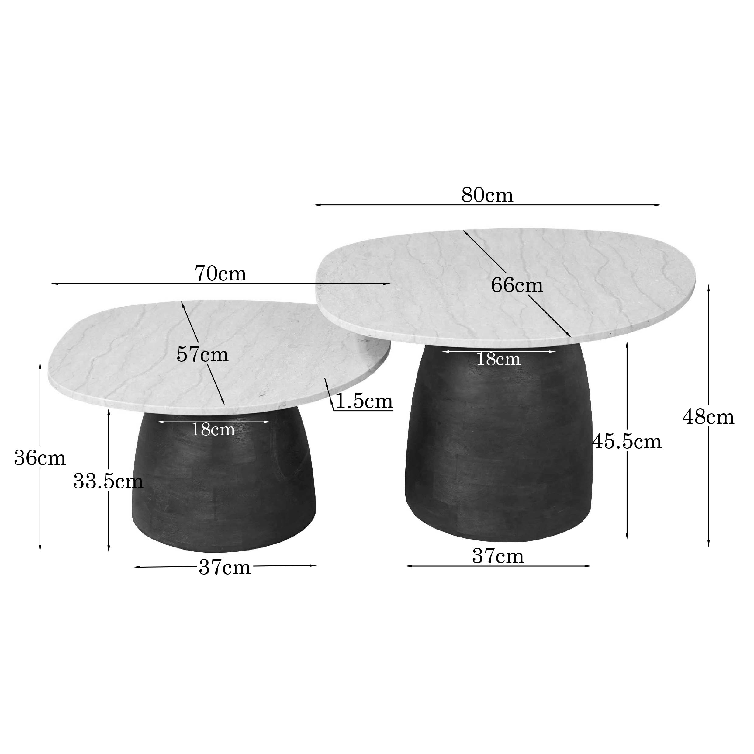 Organische salontafel Liv 80 cm - Starfurn