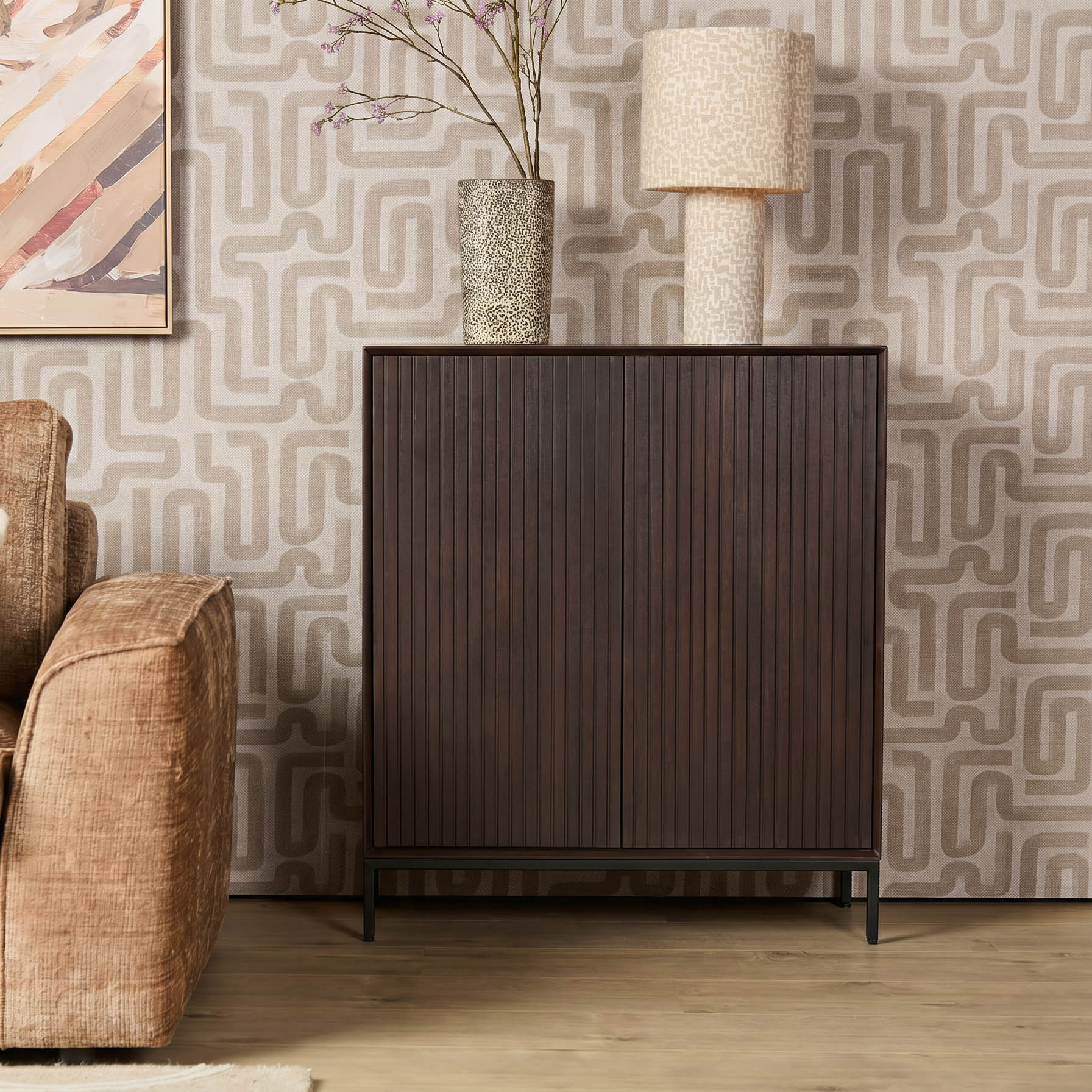 Kabinettschrank Madison Braun Mangoholz 100 cm - Starfurn