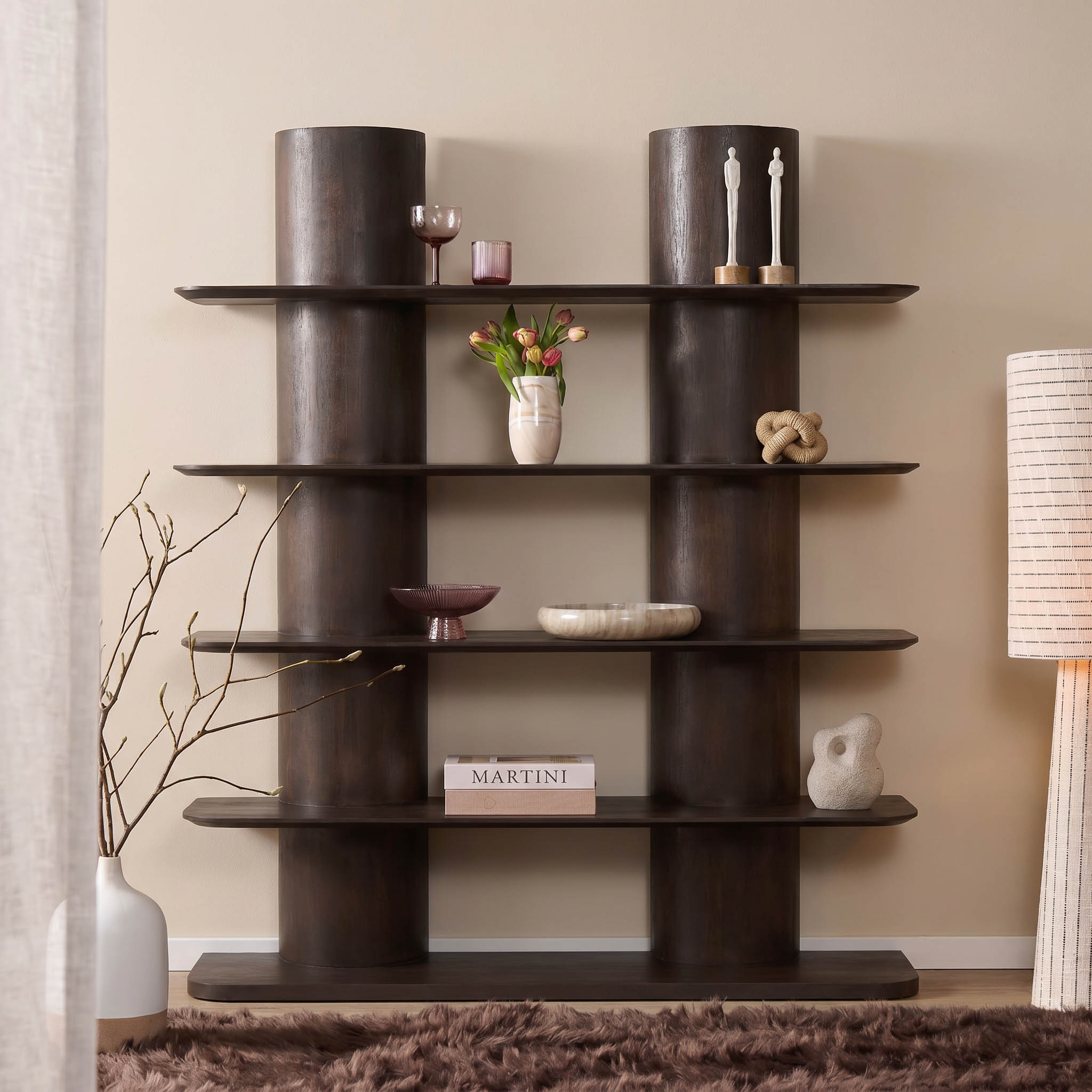 Bookcase Finn Mango Wood Brown 180 cm - Starfurn