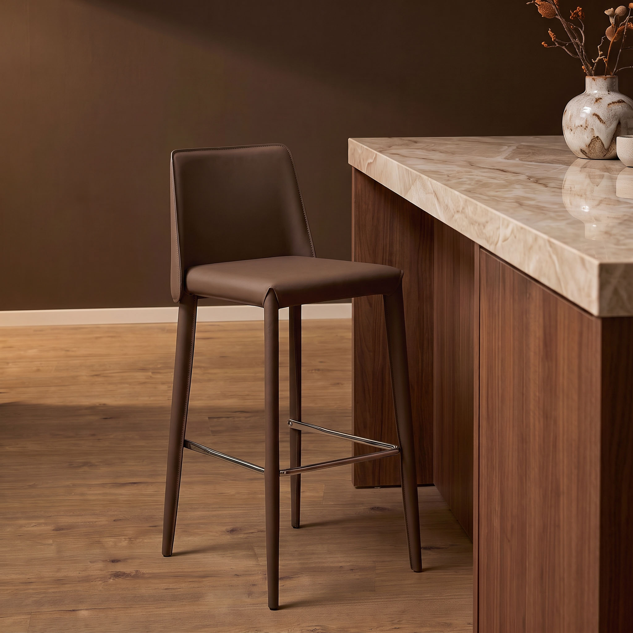 Bar Stool Floor Brown - Starfurn