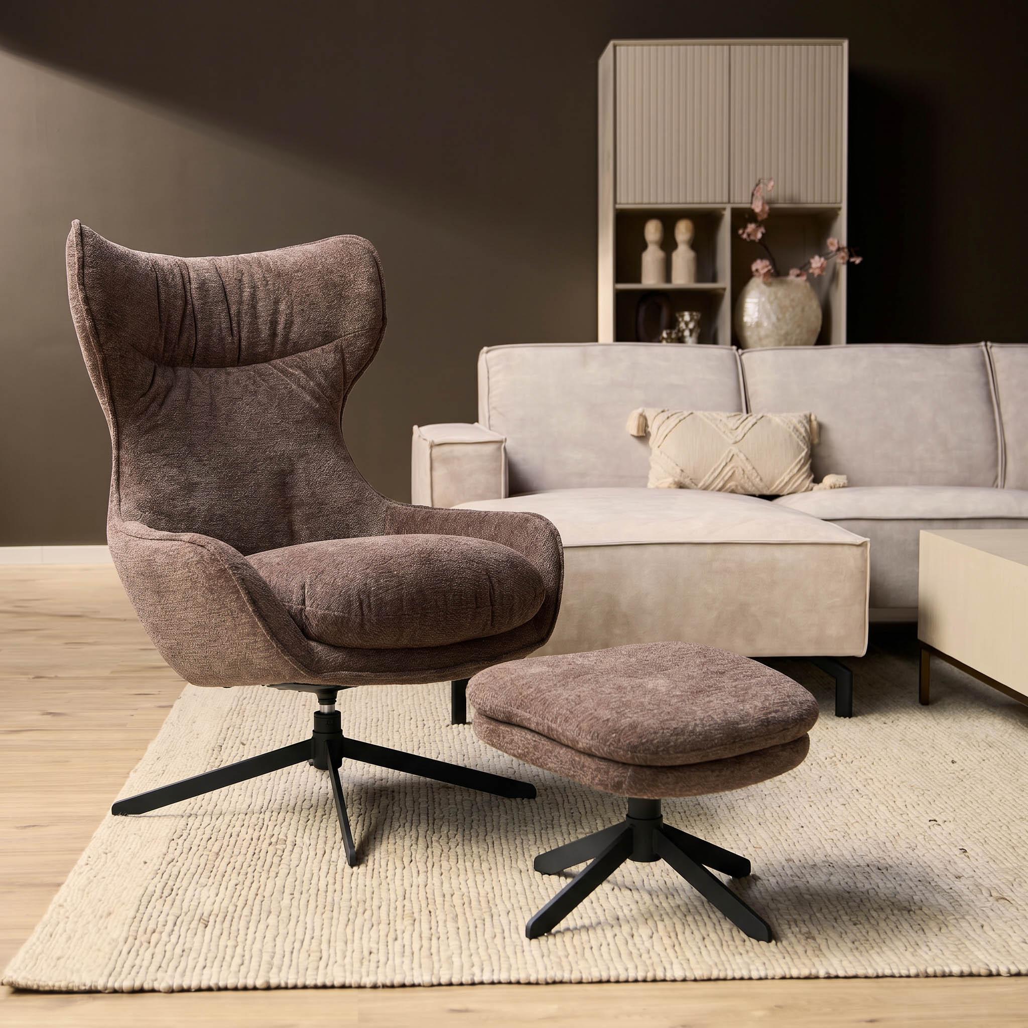 Draaibare fauteuil Olivia Paars - Starfurn