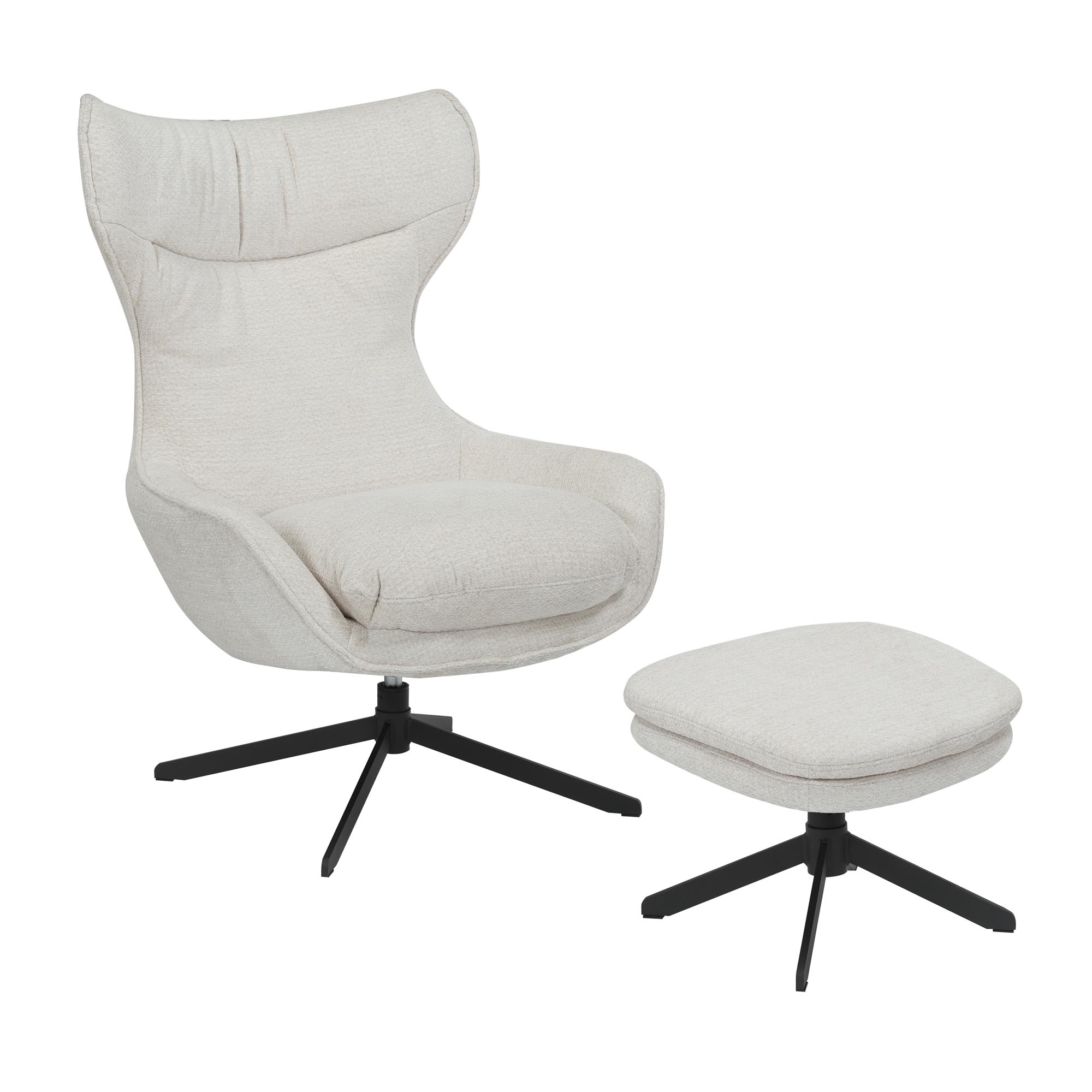 Draaibare fauteuil Olivia Gebroken wit - Starfurn