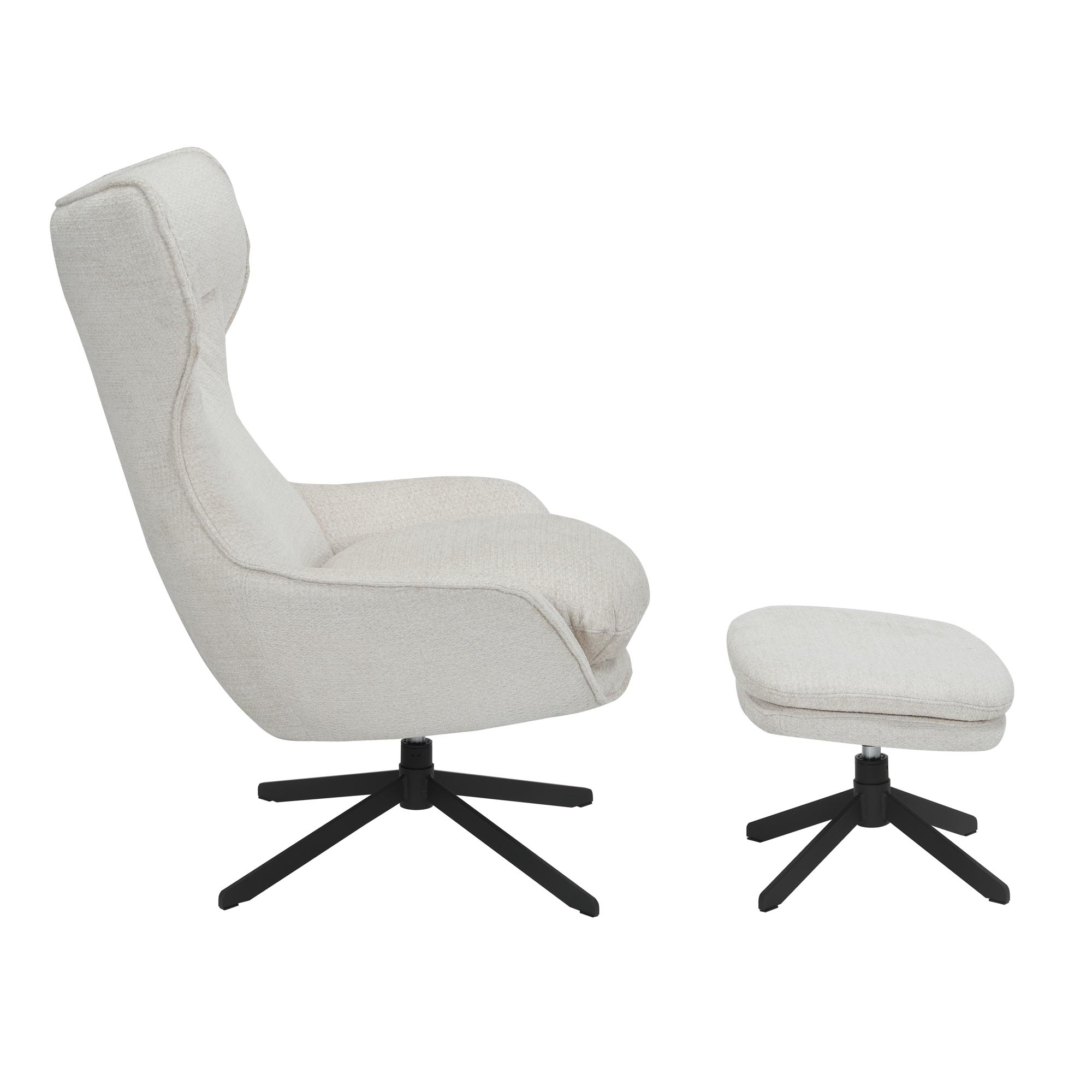 Draaibare fauteuil Olivia Gebroken wit - Starfurn