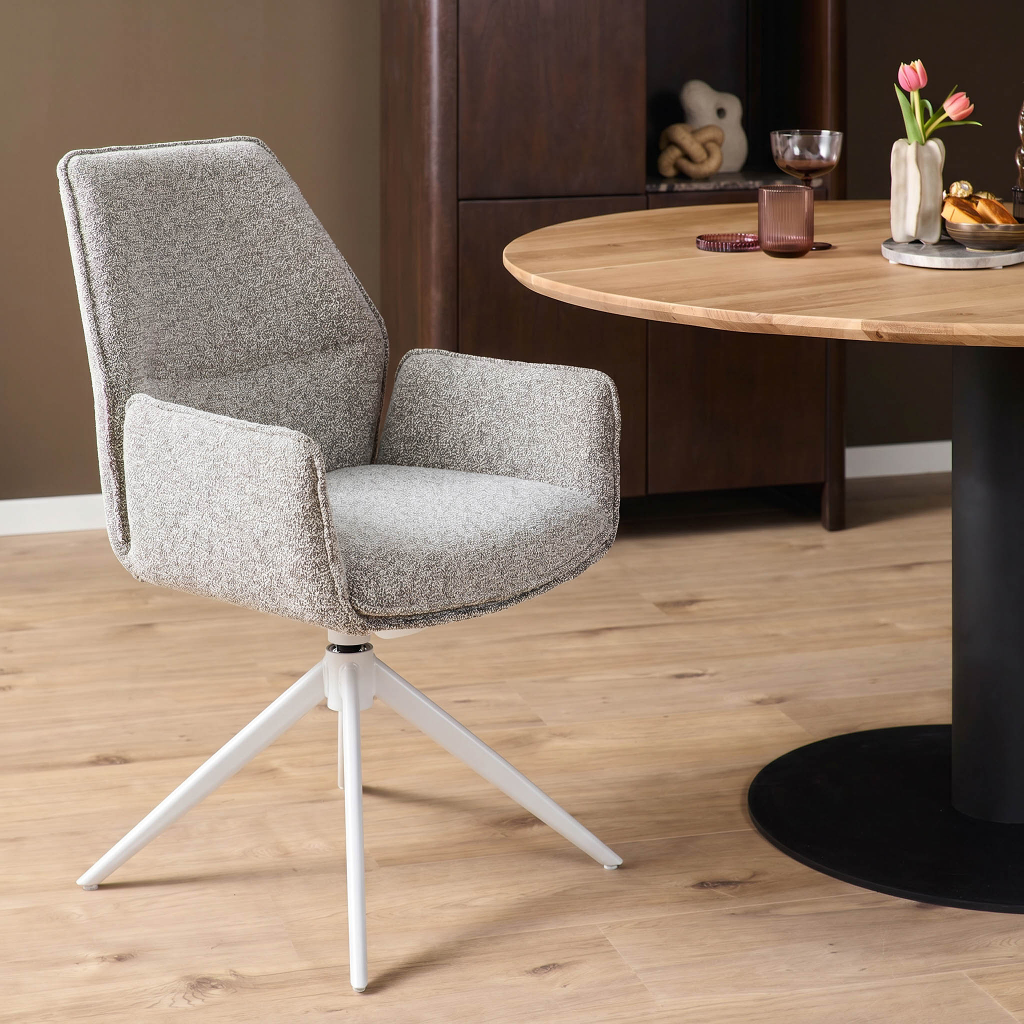Esszimmerstuhl Hera mit Armlehne Beige - Starfurn