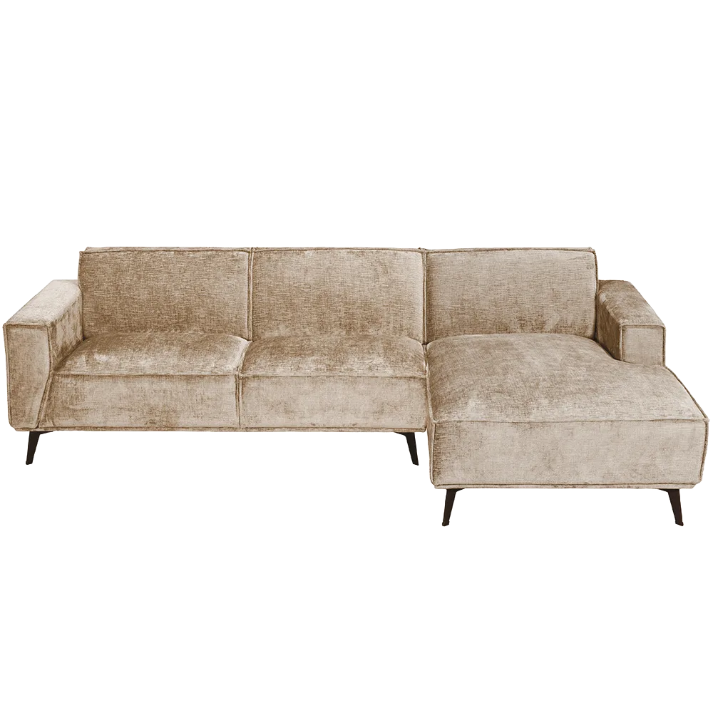 Leeds 2,5-Sitzer mit Arm links + Chaiselongue rechts (Stoff, Taupe) - Tower Living
