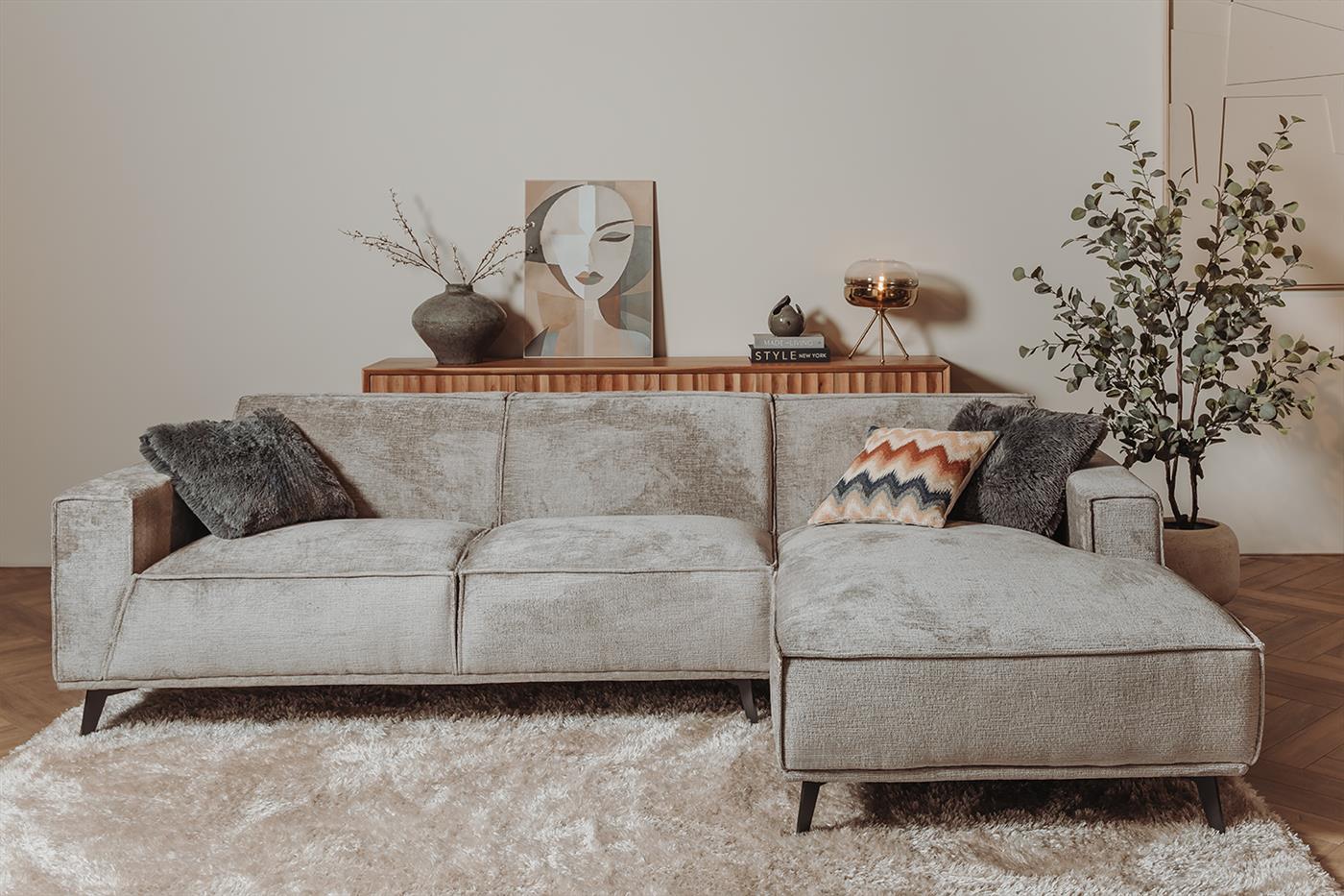 Leeds 2,5-Sitzer mit Arm links + Chaiselongue rechts - Tower Living