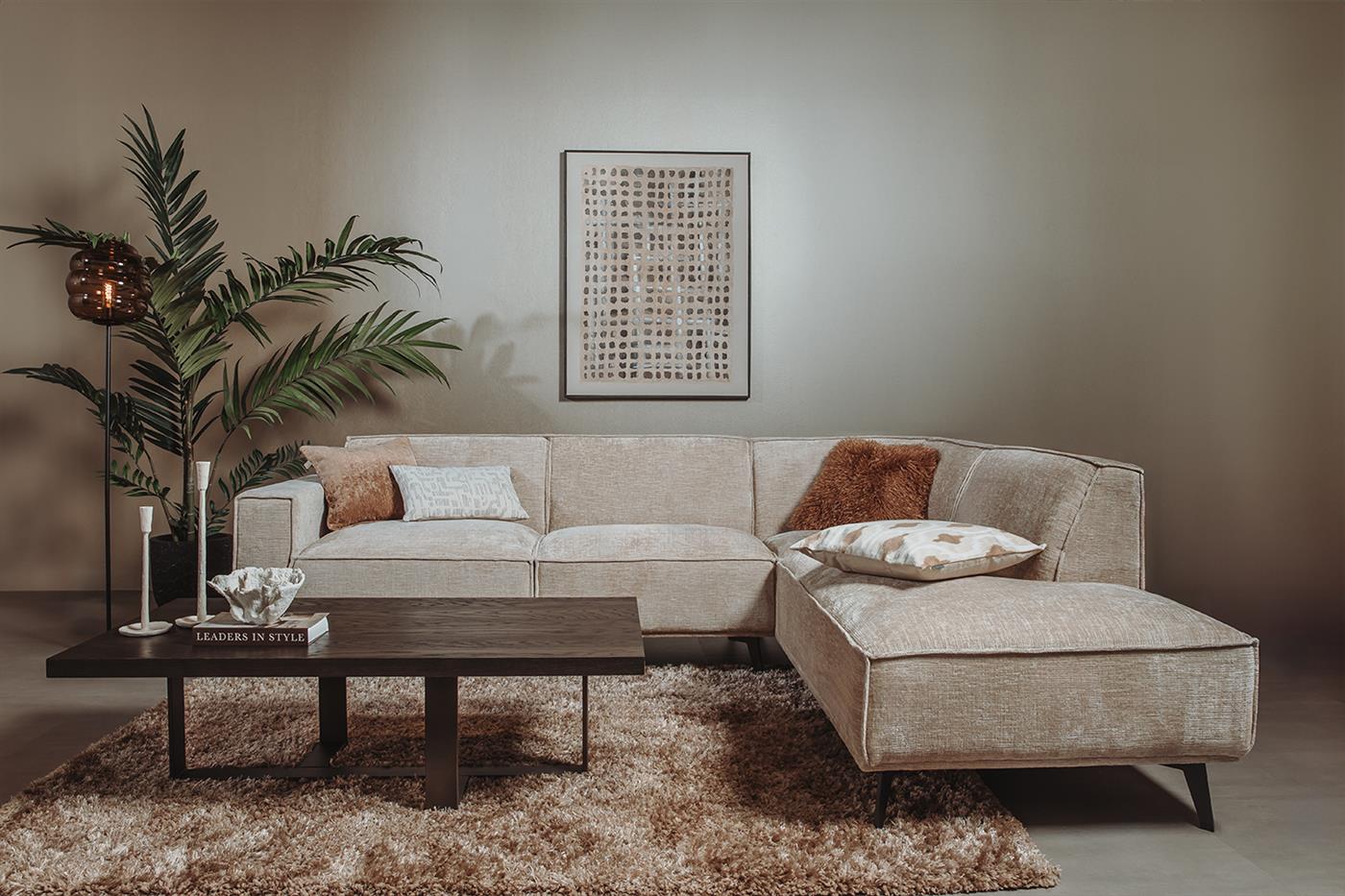 Pouffe Leeds 2.5-seater arm left + - Touch 102 Beige - Tower Living
