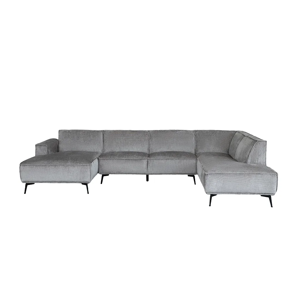 Pouf Leeds Chaiselongue links 2,5-Sitzer rechts - Touch 27 Light grey - Tower Living