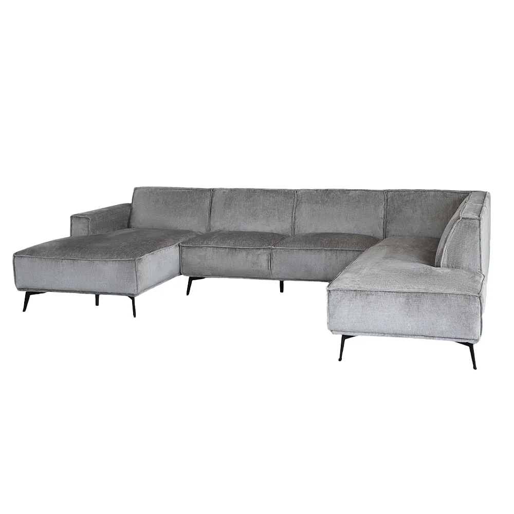 Pouf Leeds Chaiselongue links 2,5-Sitzer rechts - Touch 27 Light grey - Tower Living