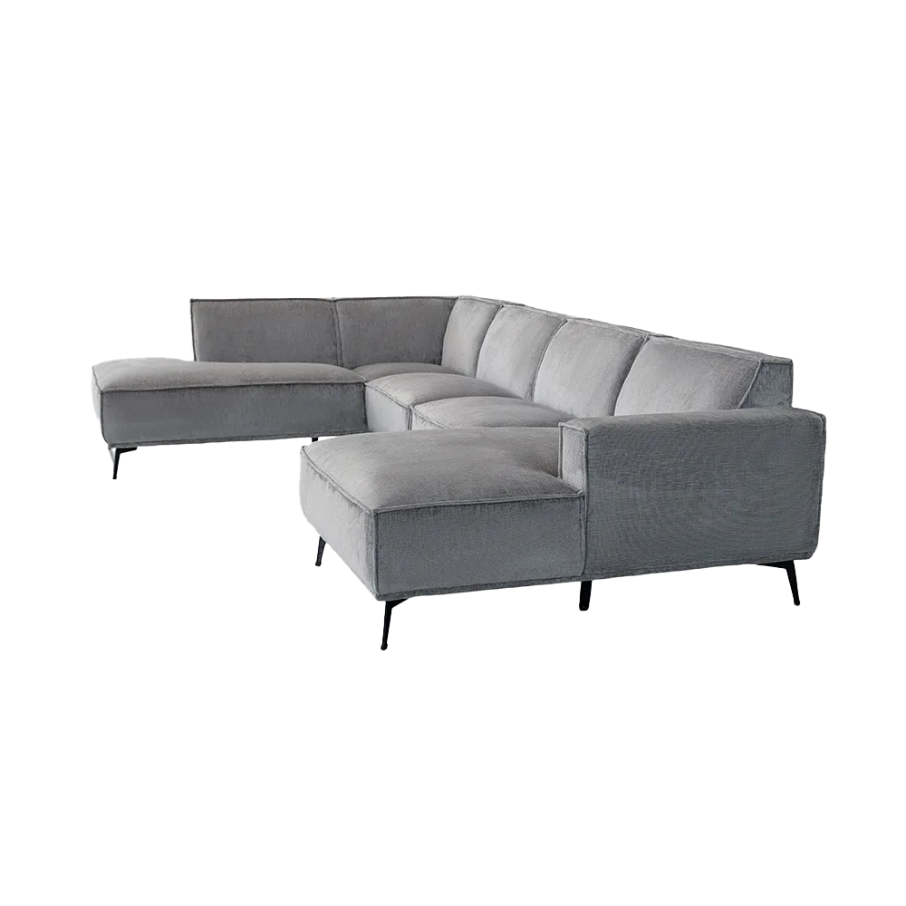 Pouf Leeds Chaiselongue links 2,5-Sitzer rechts - Touch 27 Light grey - Tower Living
