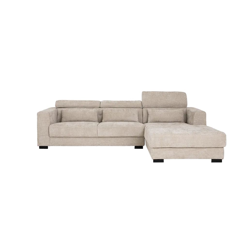 Brighton 3-Sitzer Arm links + Chaiselongue rechts (Stoff, Ivory) - Tower Living