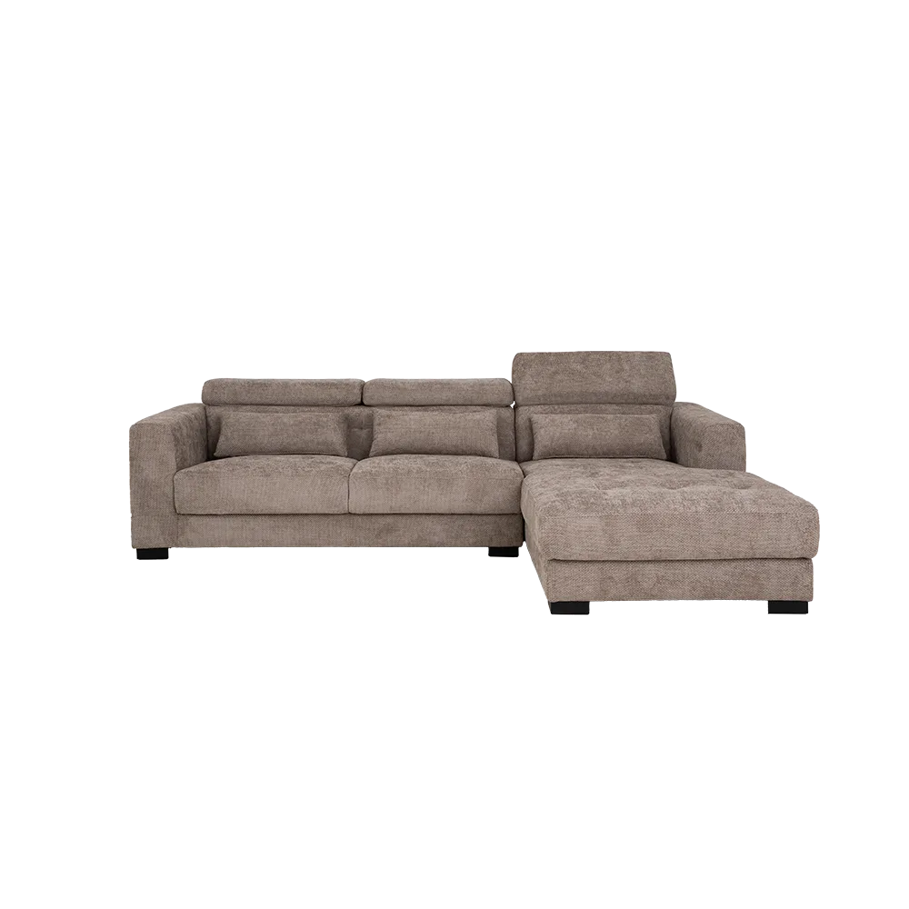 Brighton 3-Sitzer Arm links + Chaiselongue rechts (Stoff, Ivory) - Tower Living
