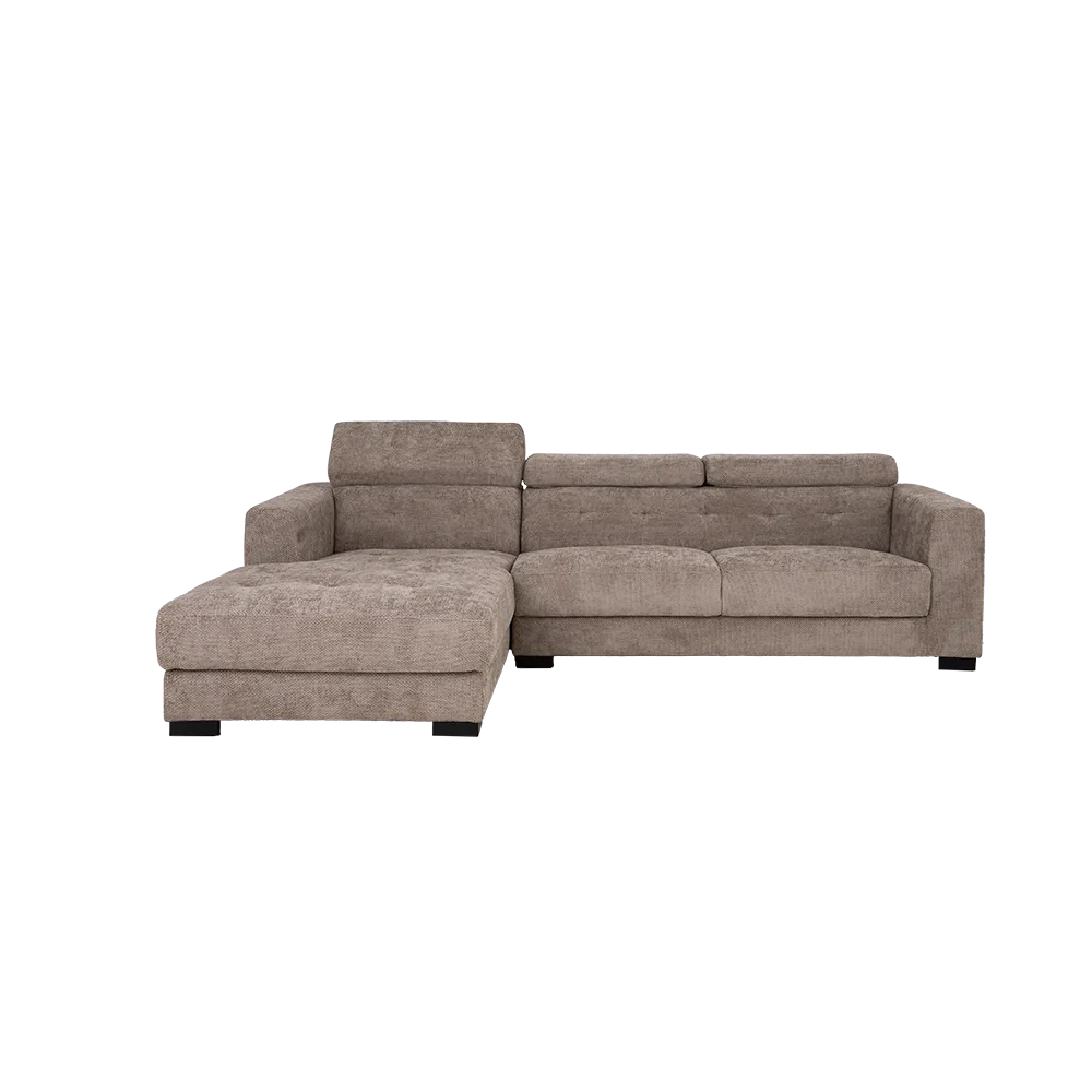 Brighton Chaiselongue links + 3-Sitzer Arm rechts (Stoff, Ivory) - Tower Living