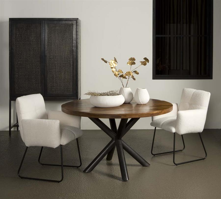 Esstisch Selva braun rund 130 cm (Mangoholz) - Tower Living