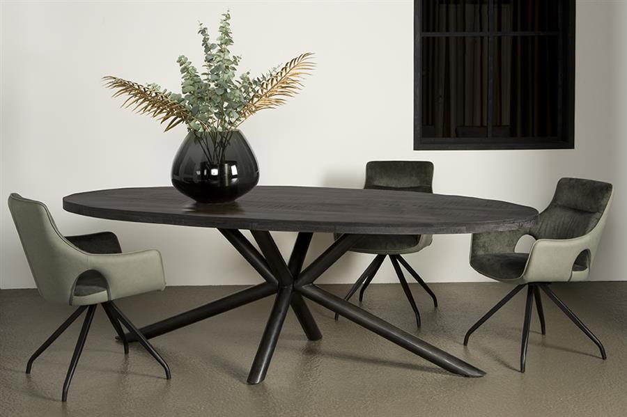 Selva dining table black oval - Tower Living