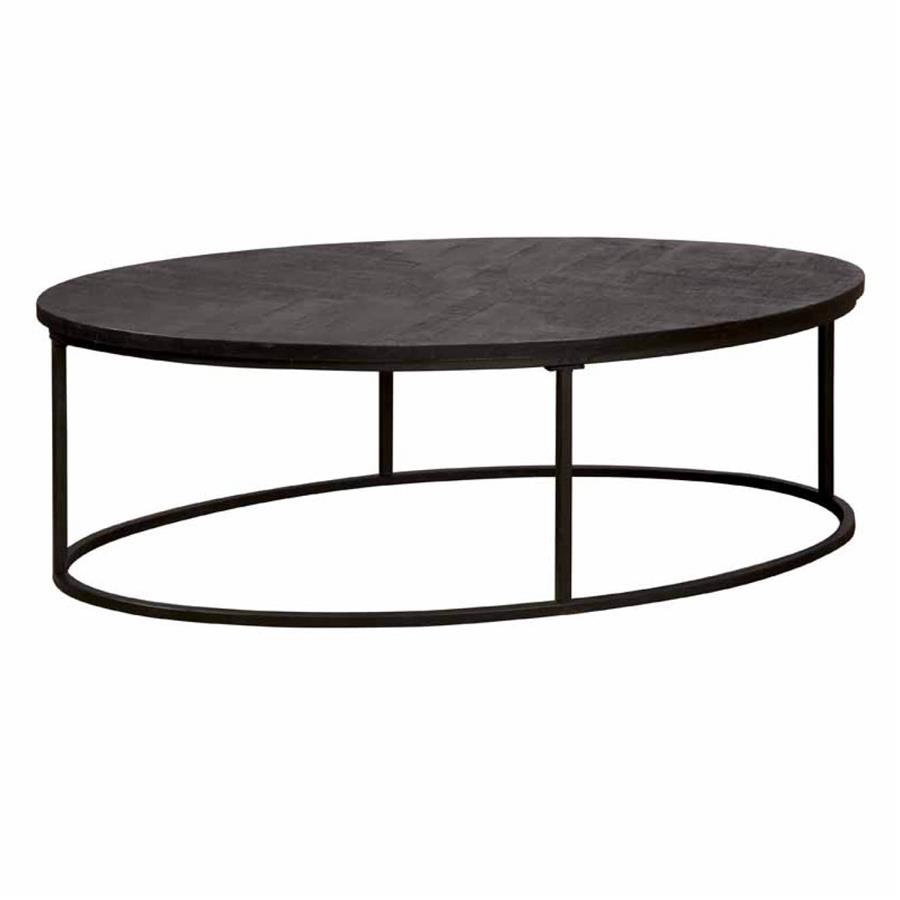Couchtisch Viola schwarz oval 135 cm (Mangoholz) - Tower Living