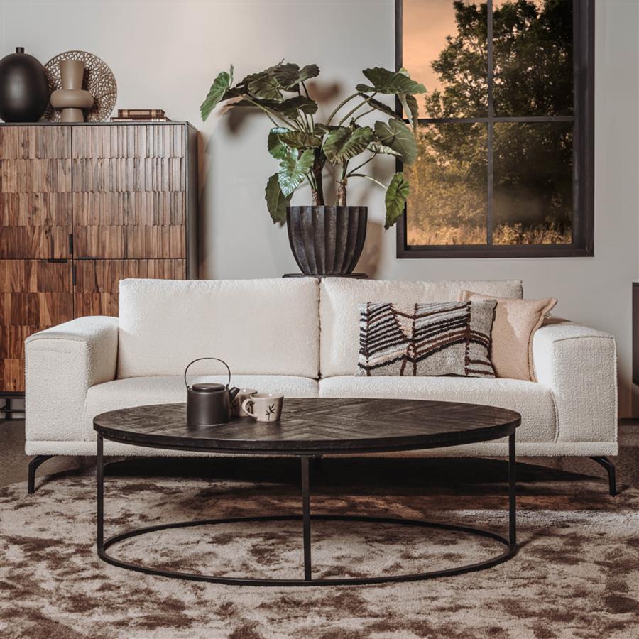 Couchtisch Viola schwarz oval 135 cm (Mangoholz) - Tower Living
