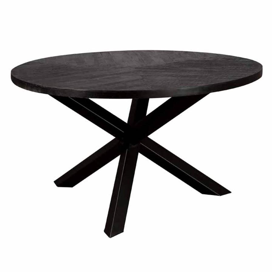 Esstisch Viola rund 130 cm (Mangoholz, Schwarz) - Tower Living