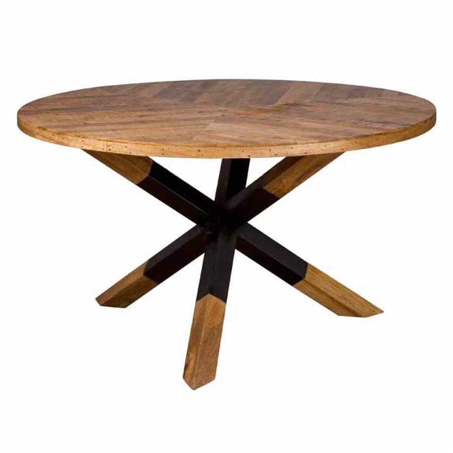 Esstisch Viola rund 130 cm (Mangoholz, Schwarz) - Tower Living