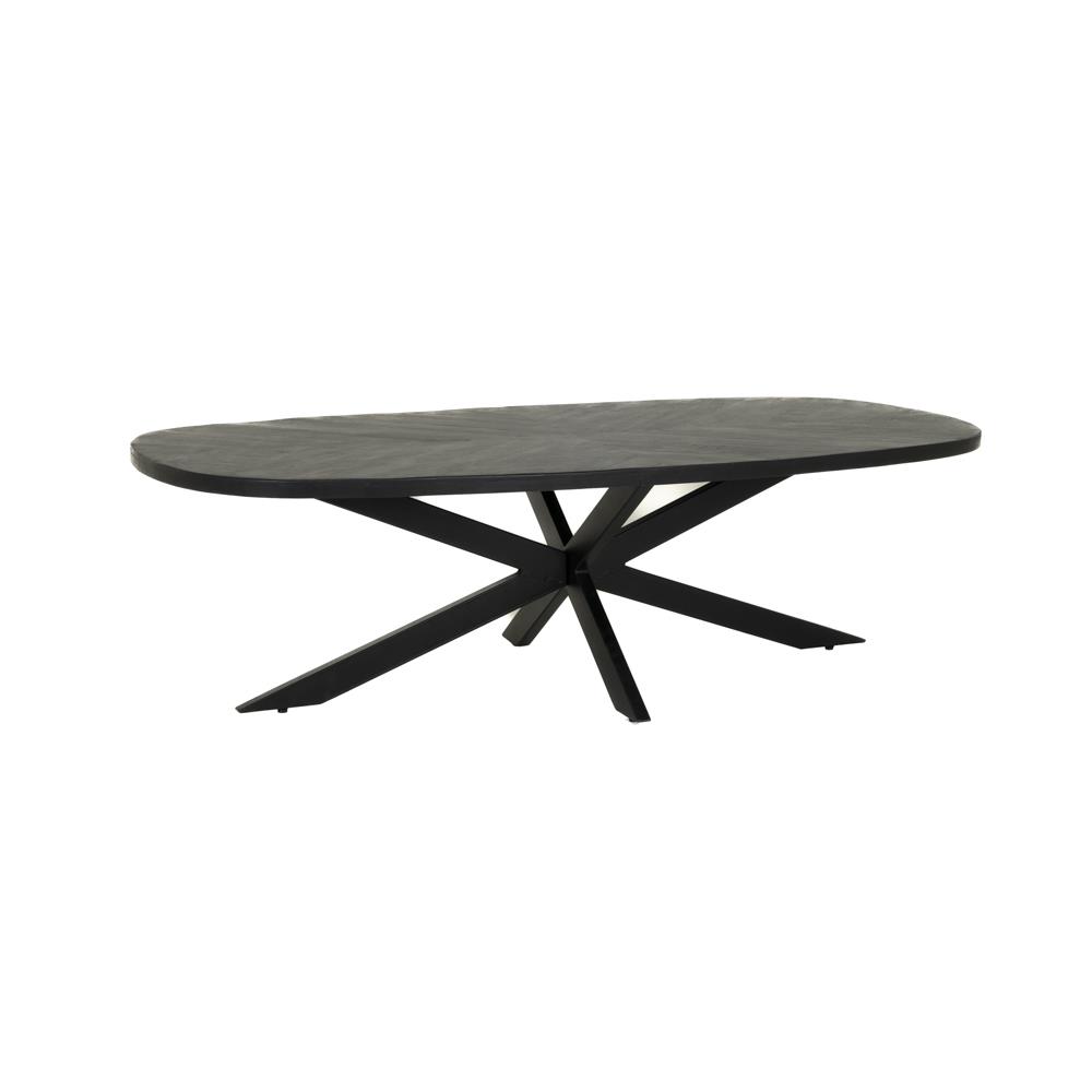 Couchtisch Silvi schwarz dänisch oval 130 cm (Mangoholz) - Tower Living