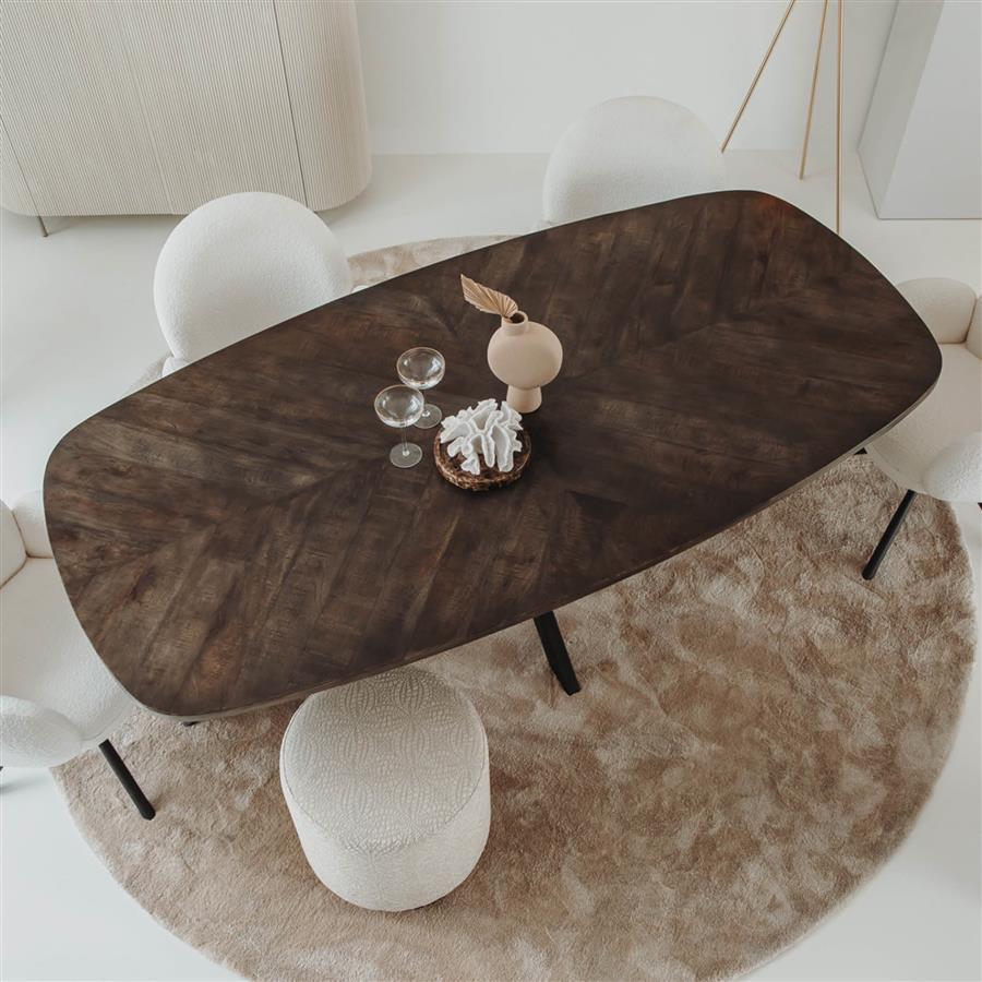 Silvi Dining Table brown Danish oval - Tower Living