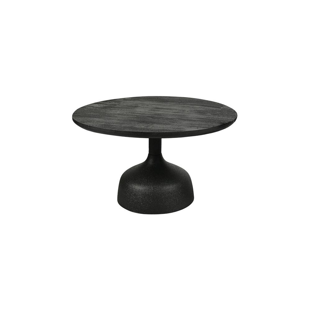 Couchtisch Elba schwarz rund 70 cm (Mangoholz) - Tower Living