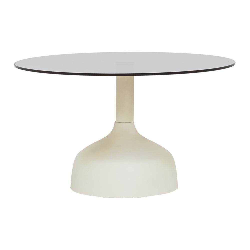 Couchtisch Elba Glas gebrochenes Weiss rund 70 cm (gebroken Weiß) - Tower Living