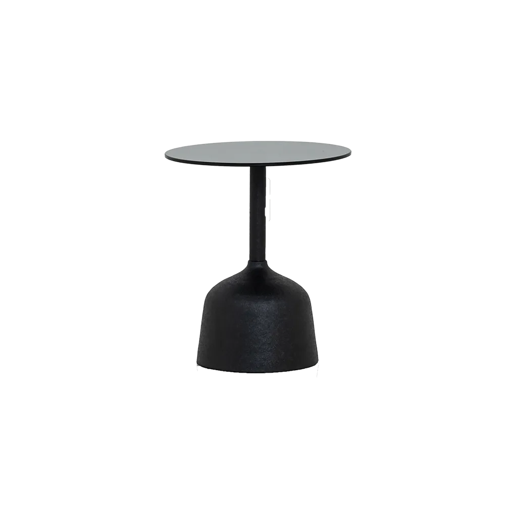 Elba Side Table glass black round 40 cm - Tower Living