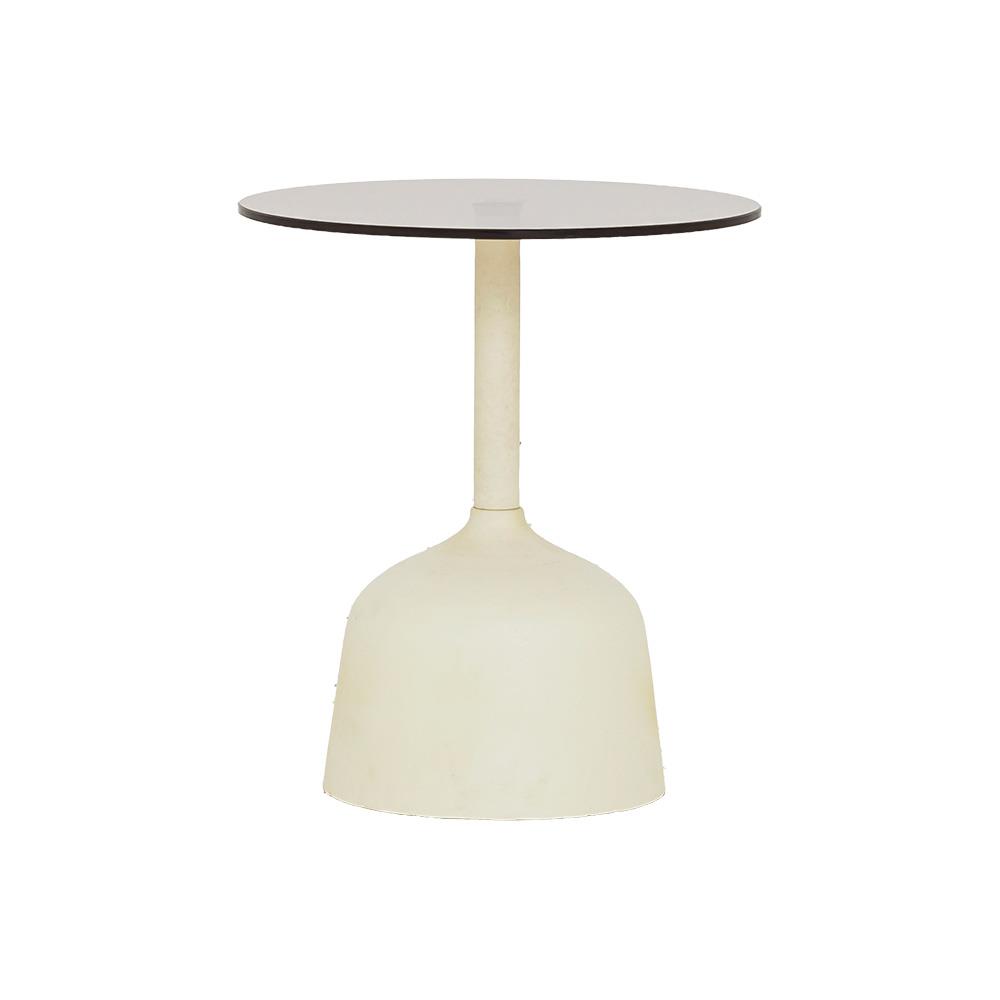 Elba Side Table glass off-white round 40 cm - Tower Living