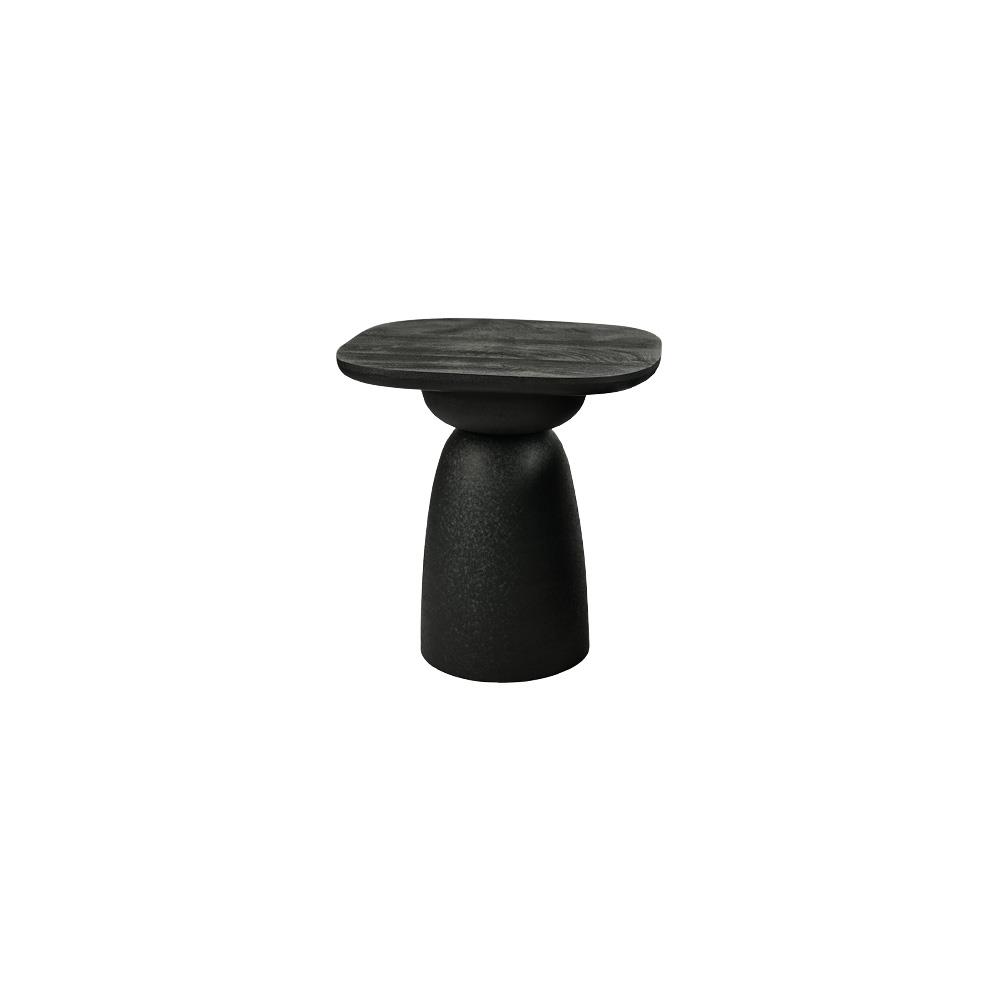 Beistelltisch Barza schwarz quadratisch 45 cm (Mangoholz) - Tower Living