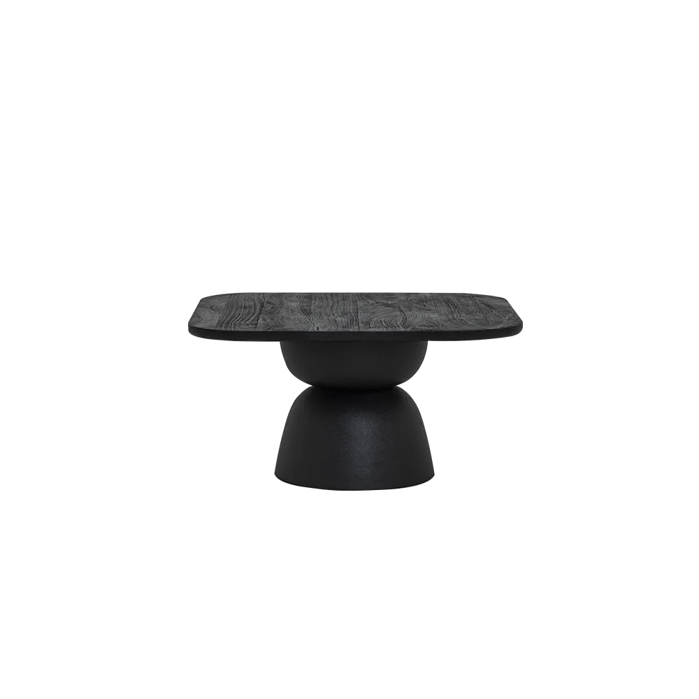 Couchtisch Barza schwarz 80 cm (Mangoholz) - Tower Living
